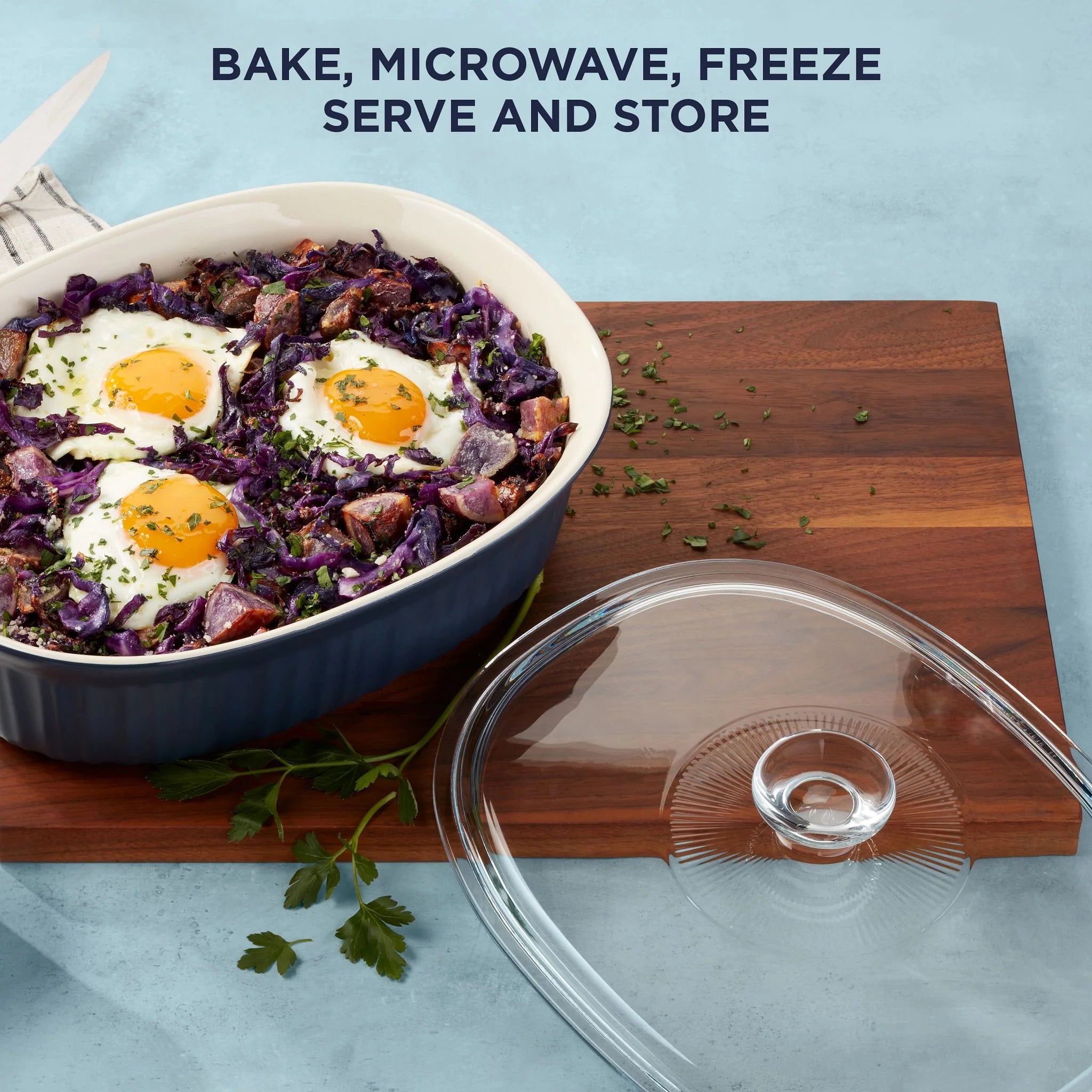 Corelle Modern Dinnerware CorningWare? French Colors 2.5-quart Oval Baking Dish, Navy - Image 4