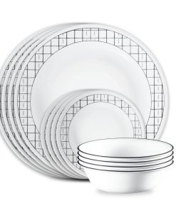 Corelle Modern Dinnerware Corelle? Delicate Grid 18-piece Dinnerware Set, Service for 6