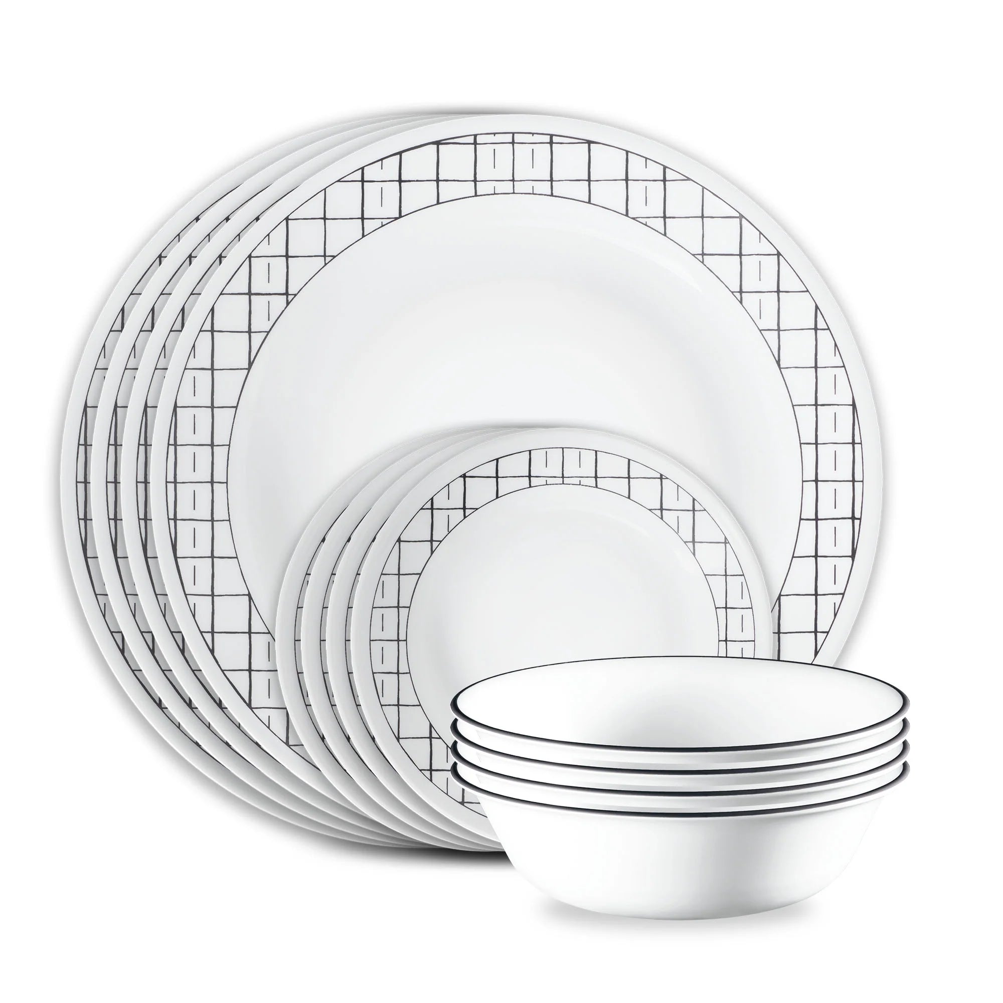 Corelle Modern Dinnerware Corelle? Delicate Grid 18-piece Dinnerware Set, Service for 6