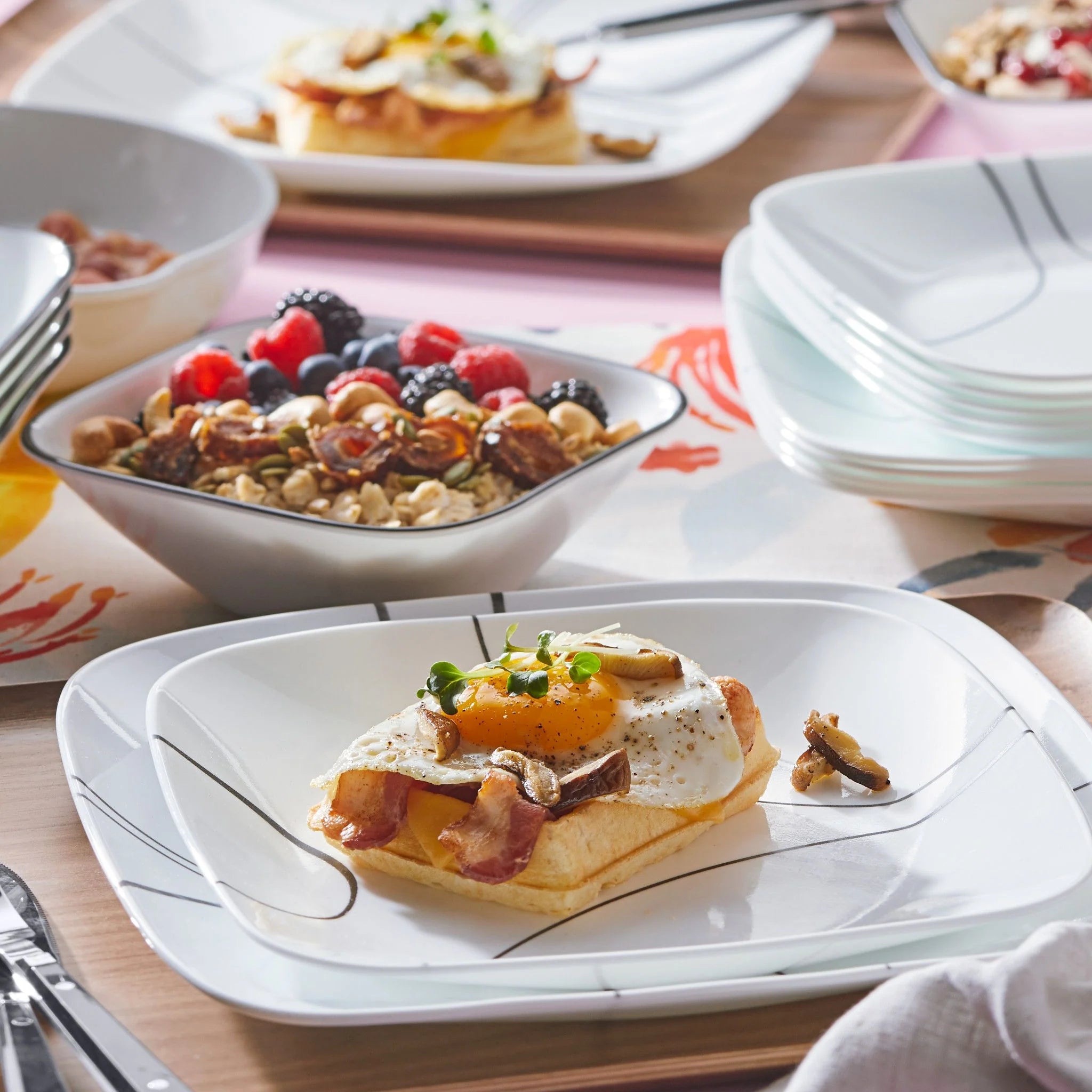 Corelle Modern Dinnerware Corelle? Simple Lines 18-piece Dinnerware Set, Service for 6 - Image 4