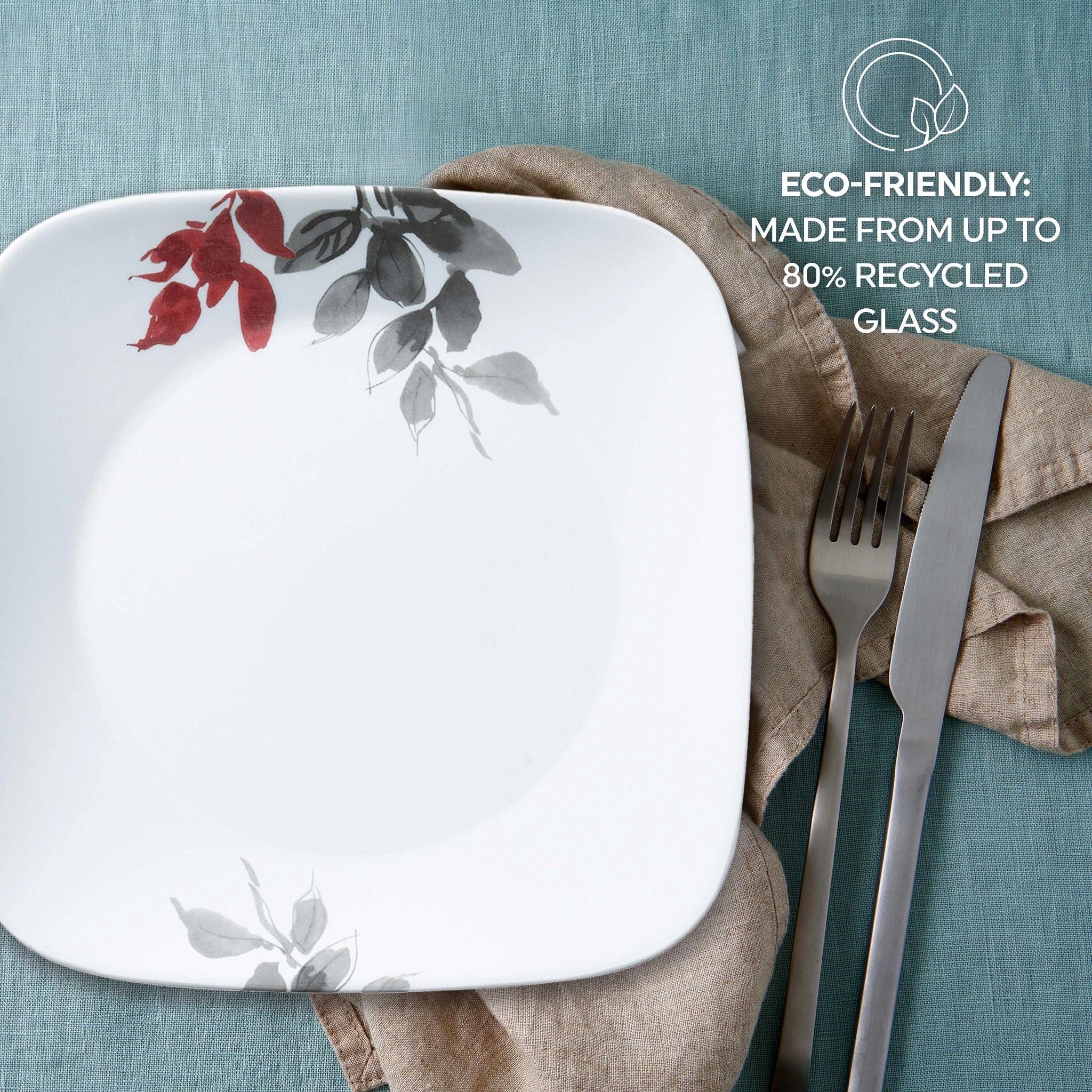 Corelle Modern Dinnerware Corelle? Kyoto Leaves 16-piece Dinnerware Set, Service for 4 - Image 2