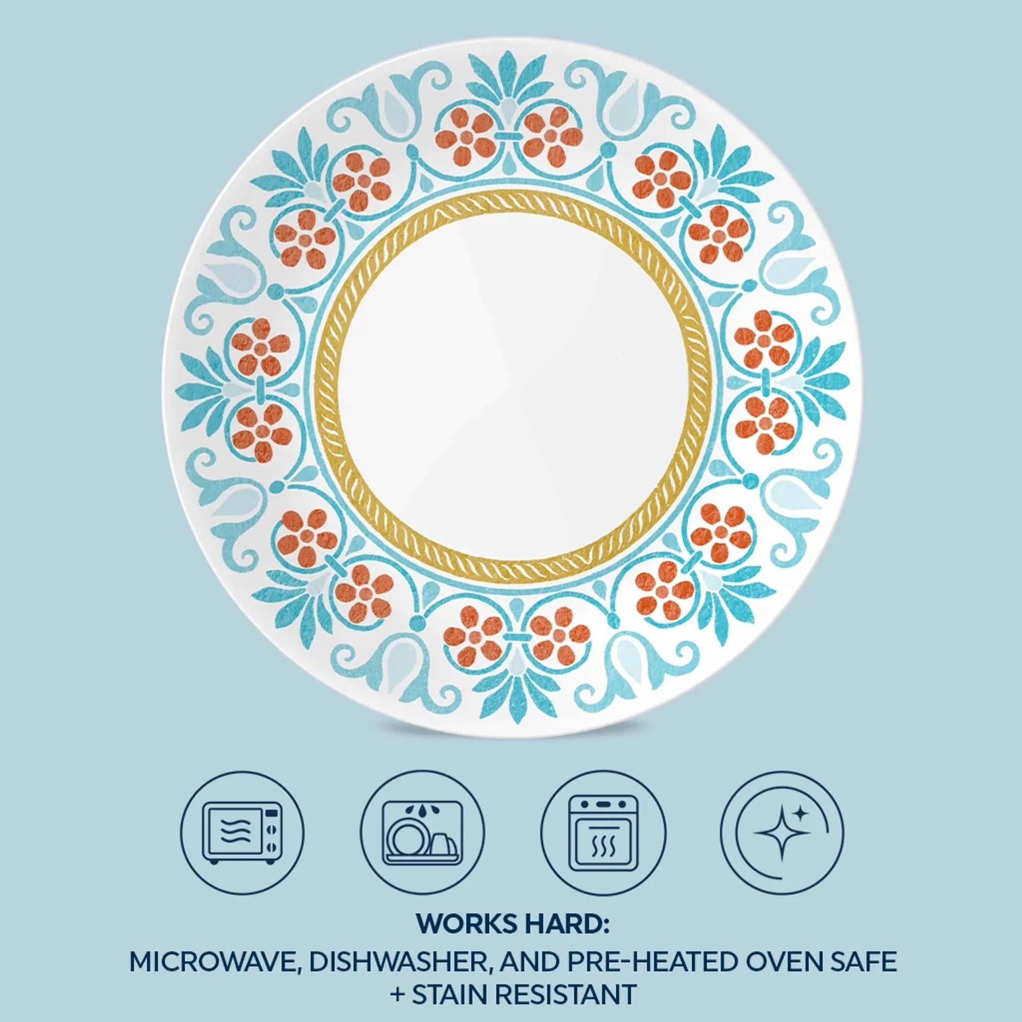 Corelle Modern Dinnerware Corelle? Global Collection Terracotta Dreams, 8.5?? Salad Plates, 6-pack - Image 4
