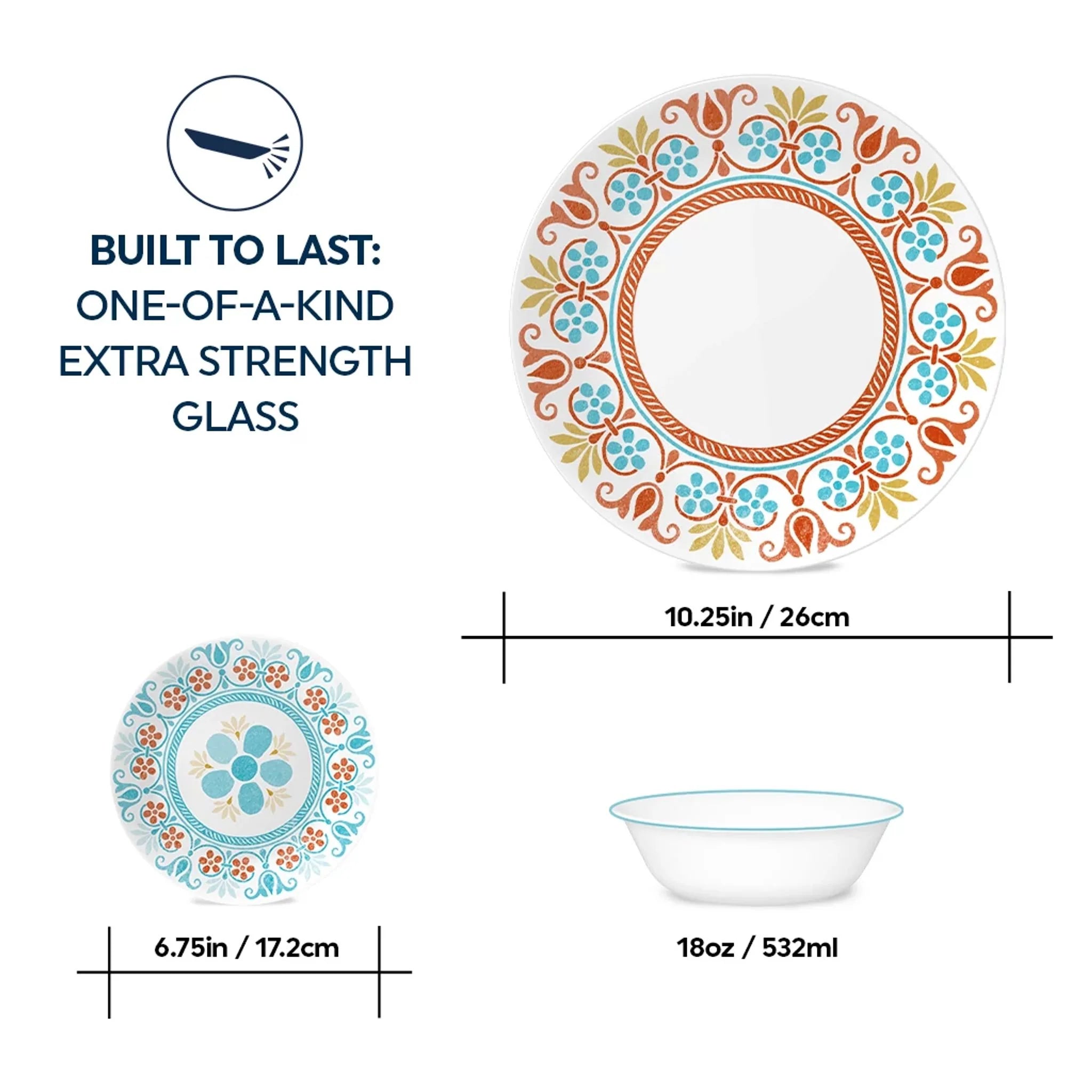 Corelle Modern Dinnerware Corelle? Global Collection Terracotta Dreams 18-piece Dinnerware Set, Service for 6 - Image 3