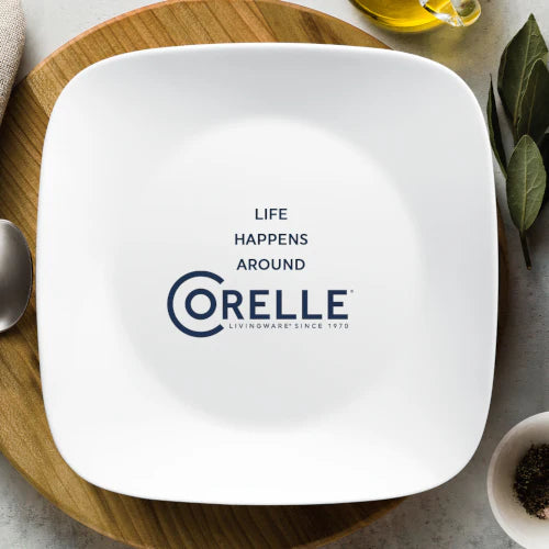 Corelle Modern Dinnerware Corelle? Square? Pure White 12-piece Dinnerware Set with Appetizer Plates, Service for 4 - Image 4