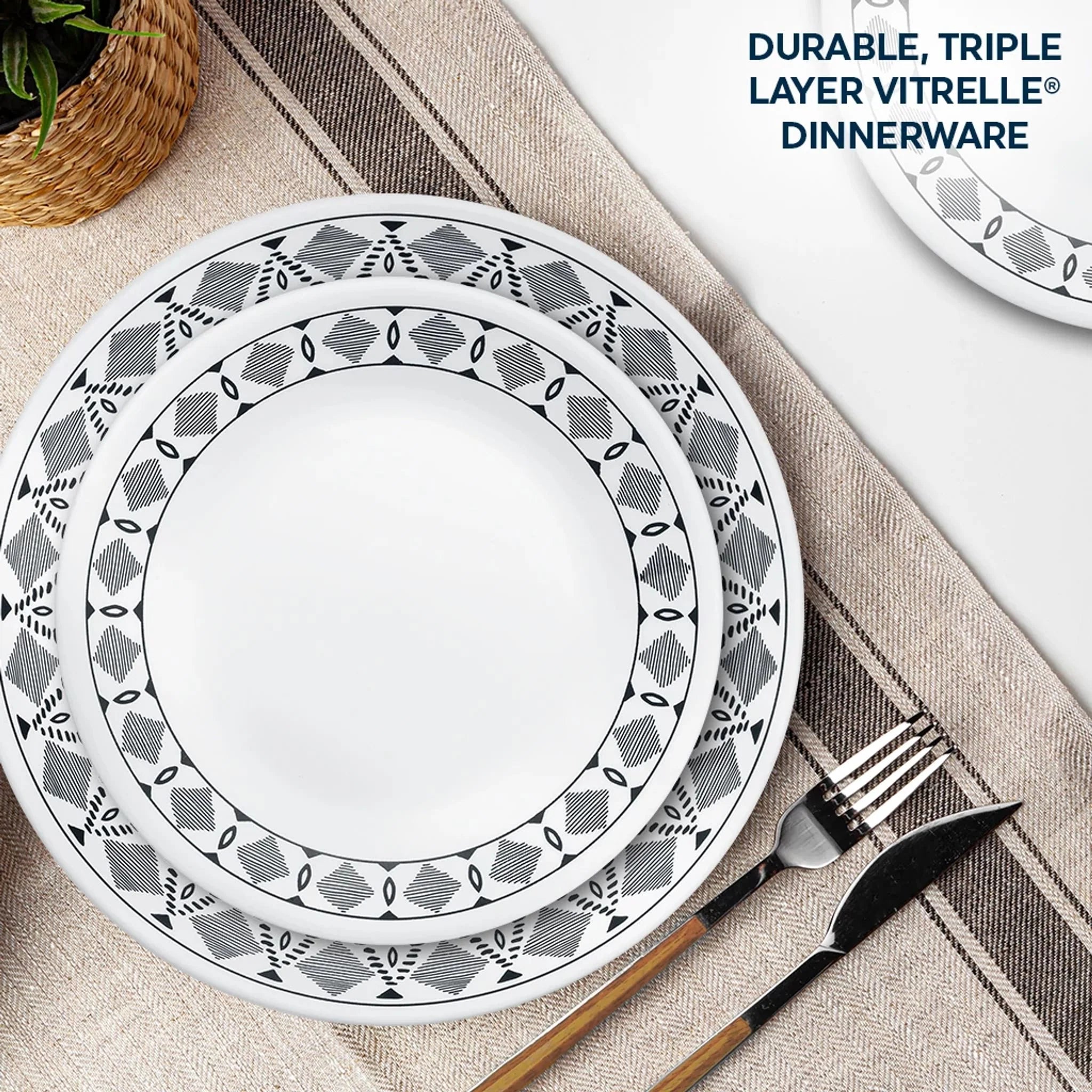 Corelle Modern Dinnerware Corelle? Cusco 16-piece Mugless Dinnerware Set, Service for 4 - Image 8