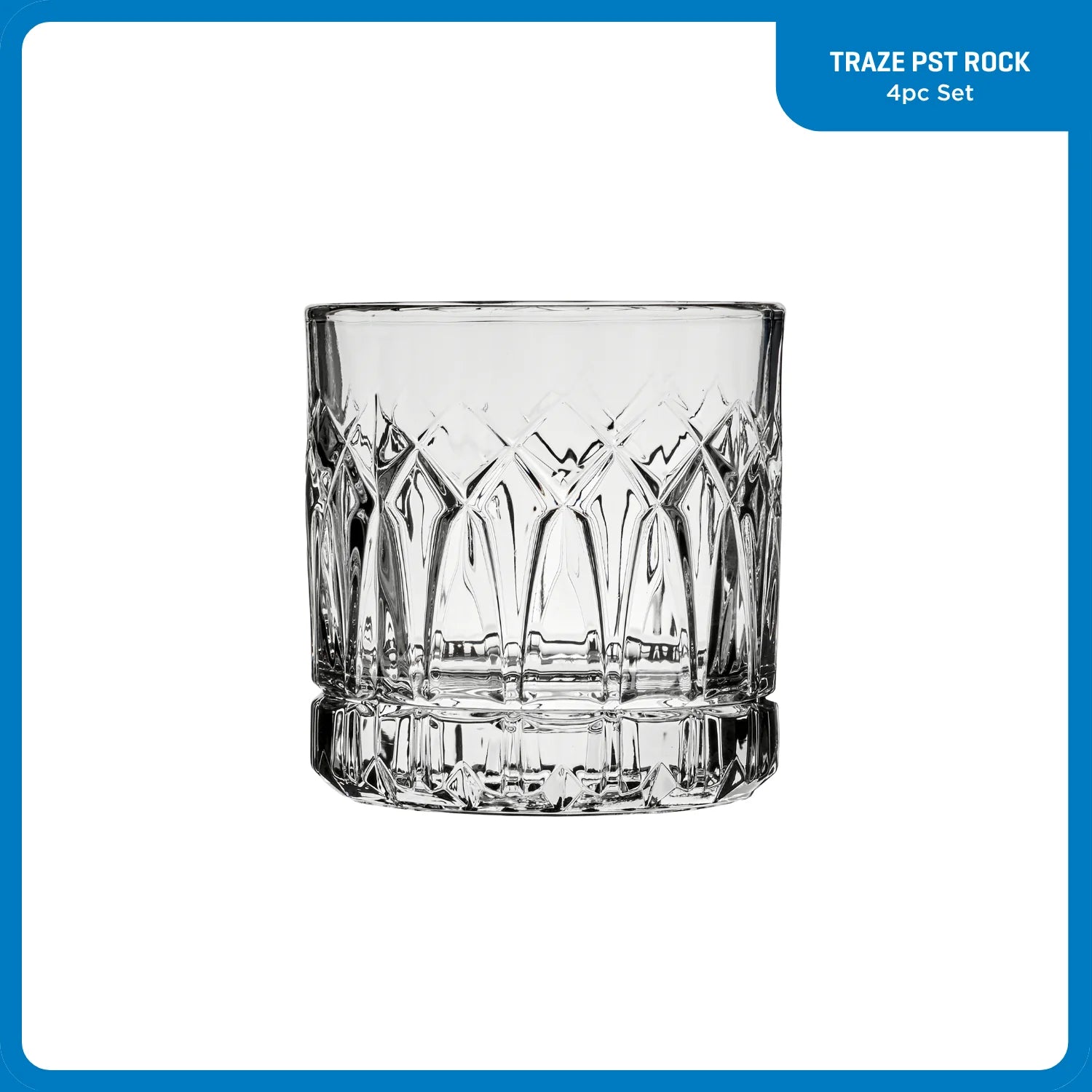 Corelle Modern Dinnerware Ocean Glass Traze PST Rocks Glasses (4-Pieces), 12-ounce, Dishwasher Safe - Image 2