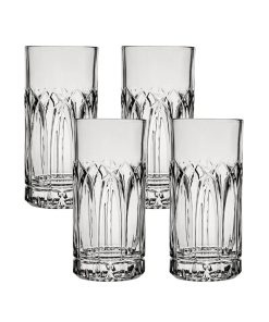 Corelle Modern Dinnerware Ocean Glassware Traze PST Highball Glasses (4-Pieces), 12-ounce, Dishwasher Safe