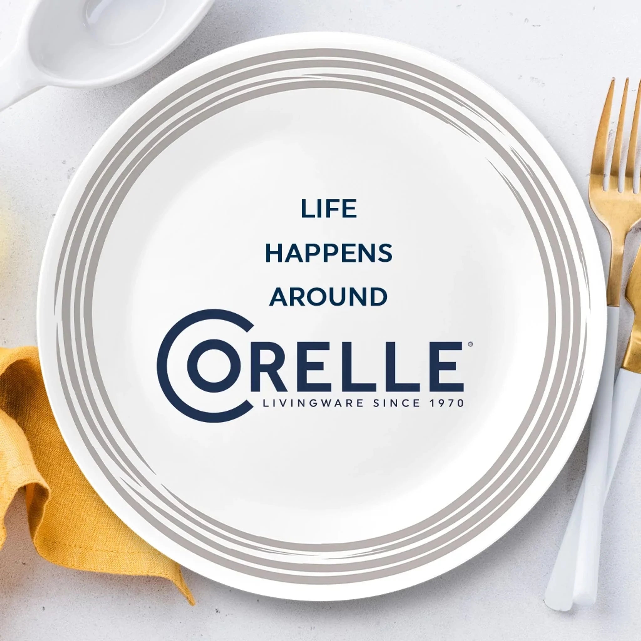 Corelle Modern Dinnerware Corelle? Brushed Silver 16-piece Dinnerware Set, Service for 4 - Image 6