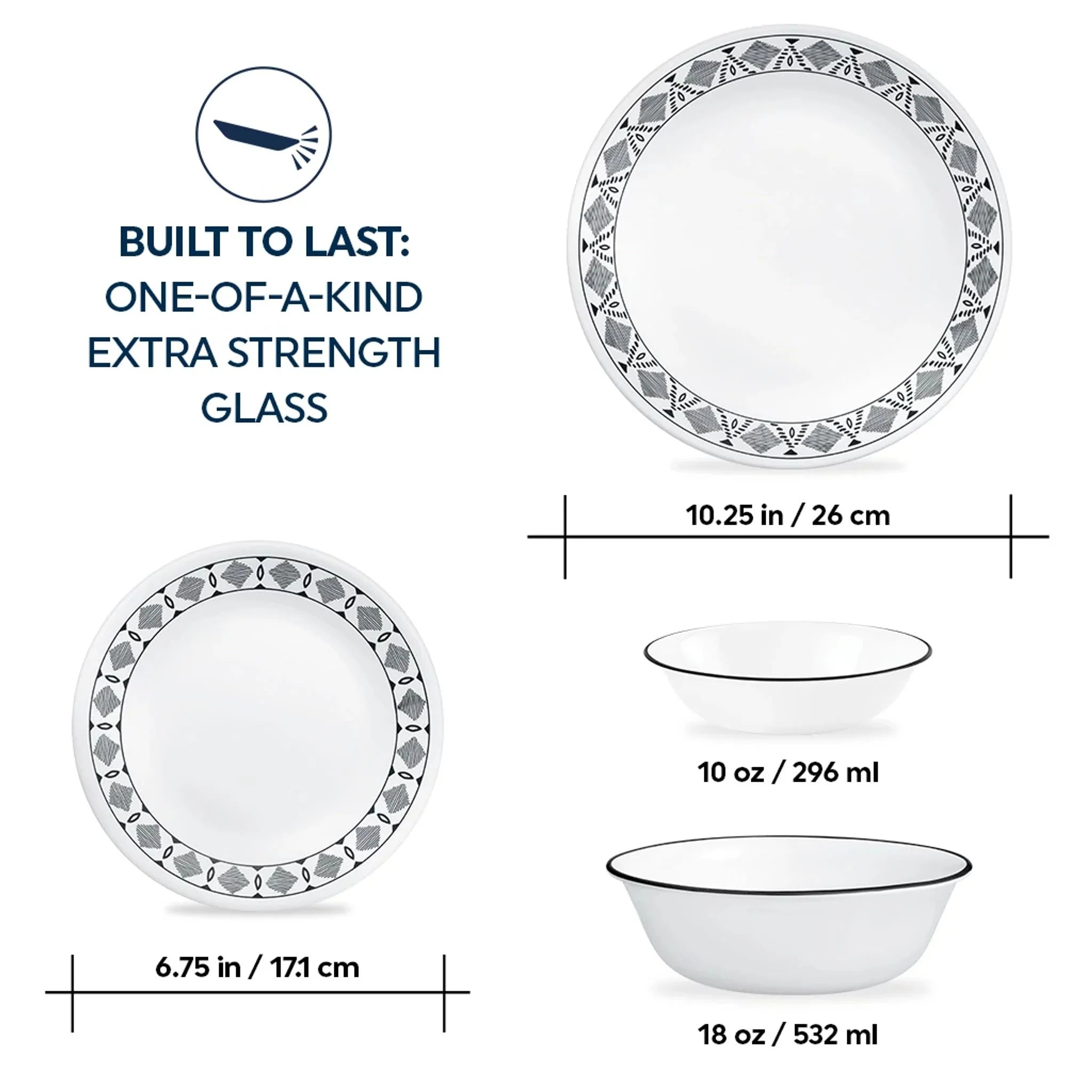 Corelle Modern Dinnerware Corelle? Cusco 16-piece Mugless Dinnerware Set, Service for 4 - Image 5