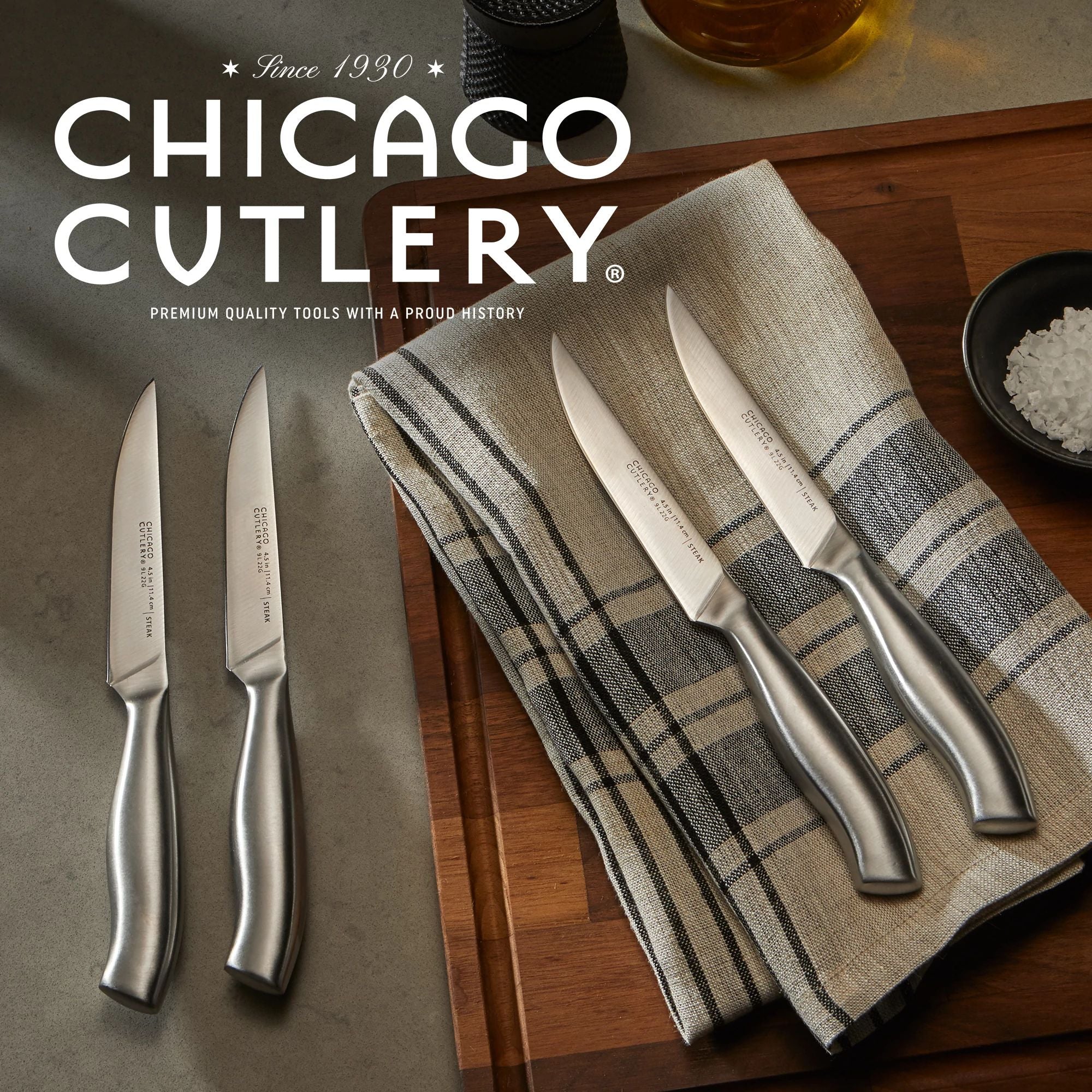 Corelle Modern Dinnerware Chicago Cutlery? Insignia Steel? 4-piece Steak Knife Set - Image 5