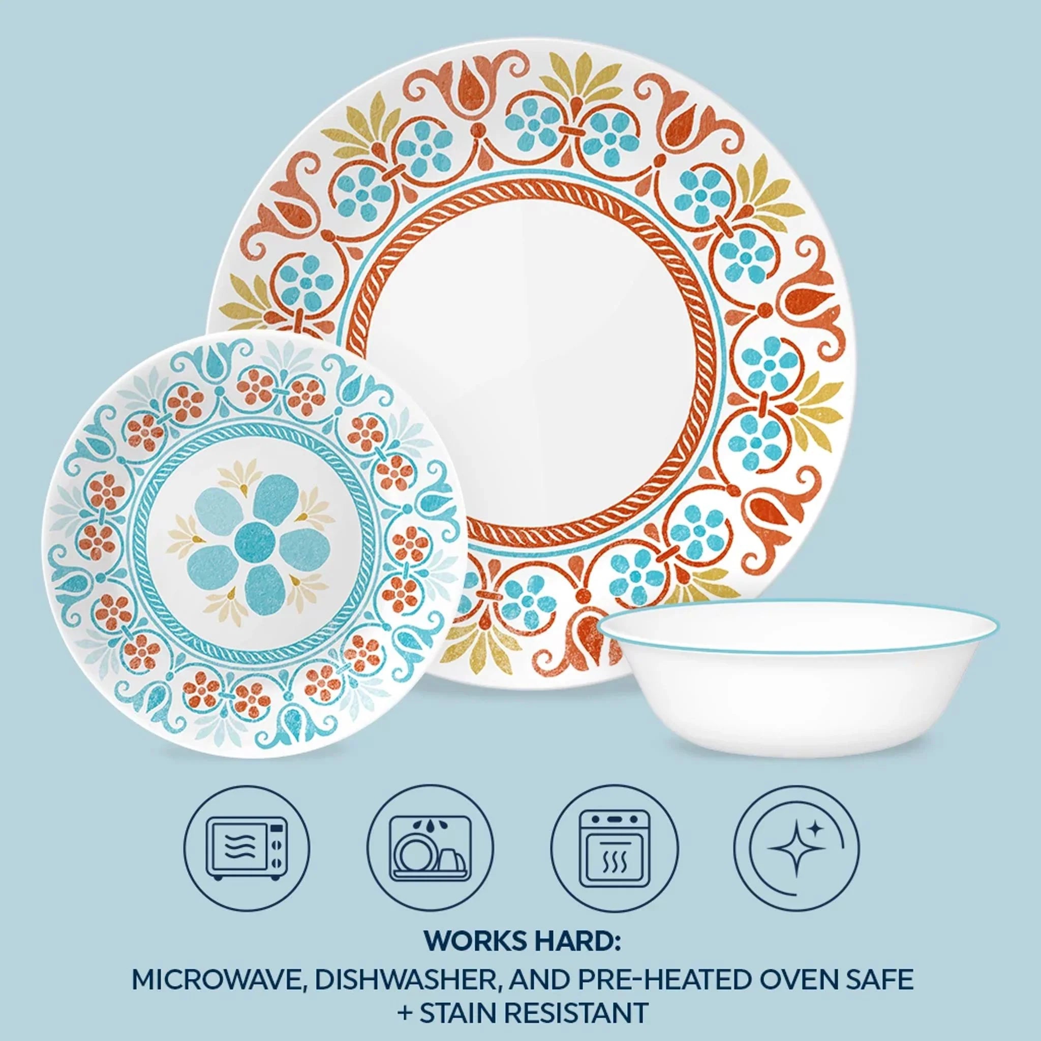 Corelle Modern Dinnerware Corelle? Global Collection Terracotta Dreams 18-piece Dinnerware Set, Service for 6 - Image 6