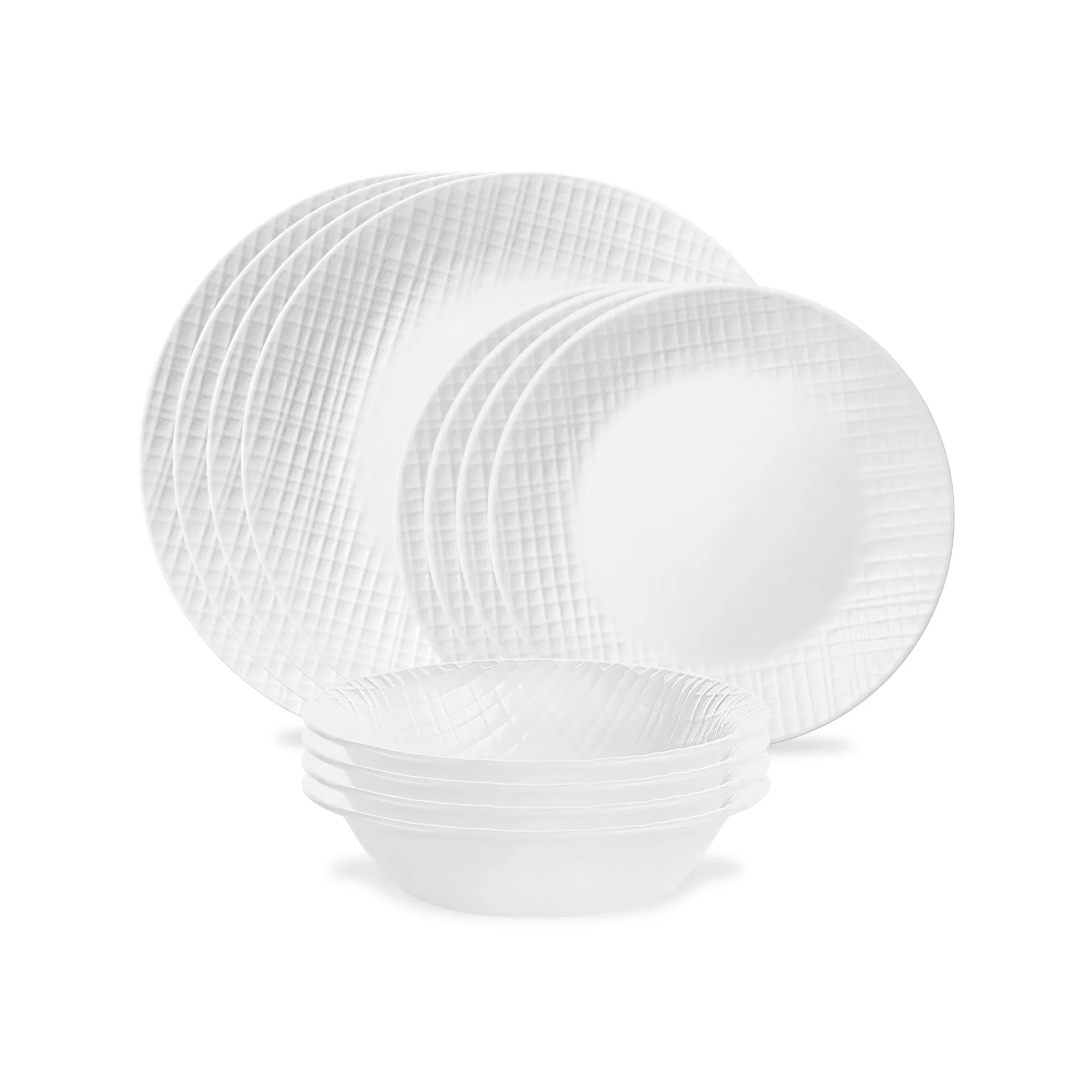 Corelle Modern Dinnerware Corelle? Linen Weave 12-piece Dinnerware Set, Service for4