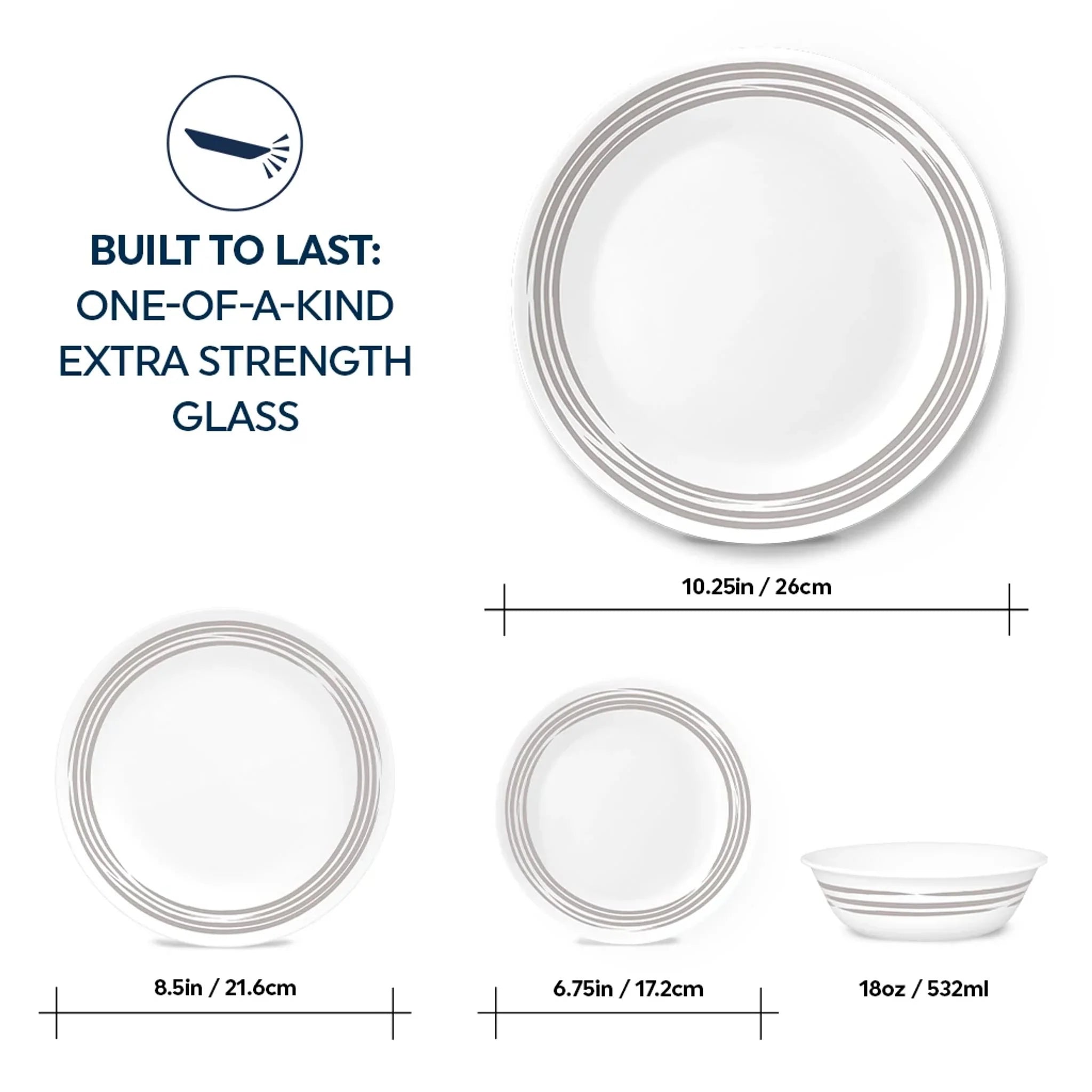 Corelle Modern Dinnerware Corelle? Brushed Silver 16-piece Dinnerware Set, Service for 4 - Image 7
