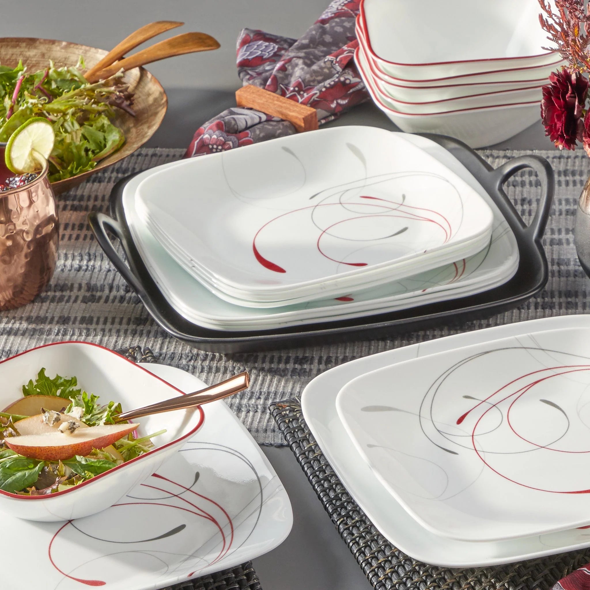 Corelle Modern Dinnerware Corelle? Square Splendor 18-piece Dinnerware Set, Service for 6 - Image 4