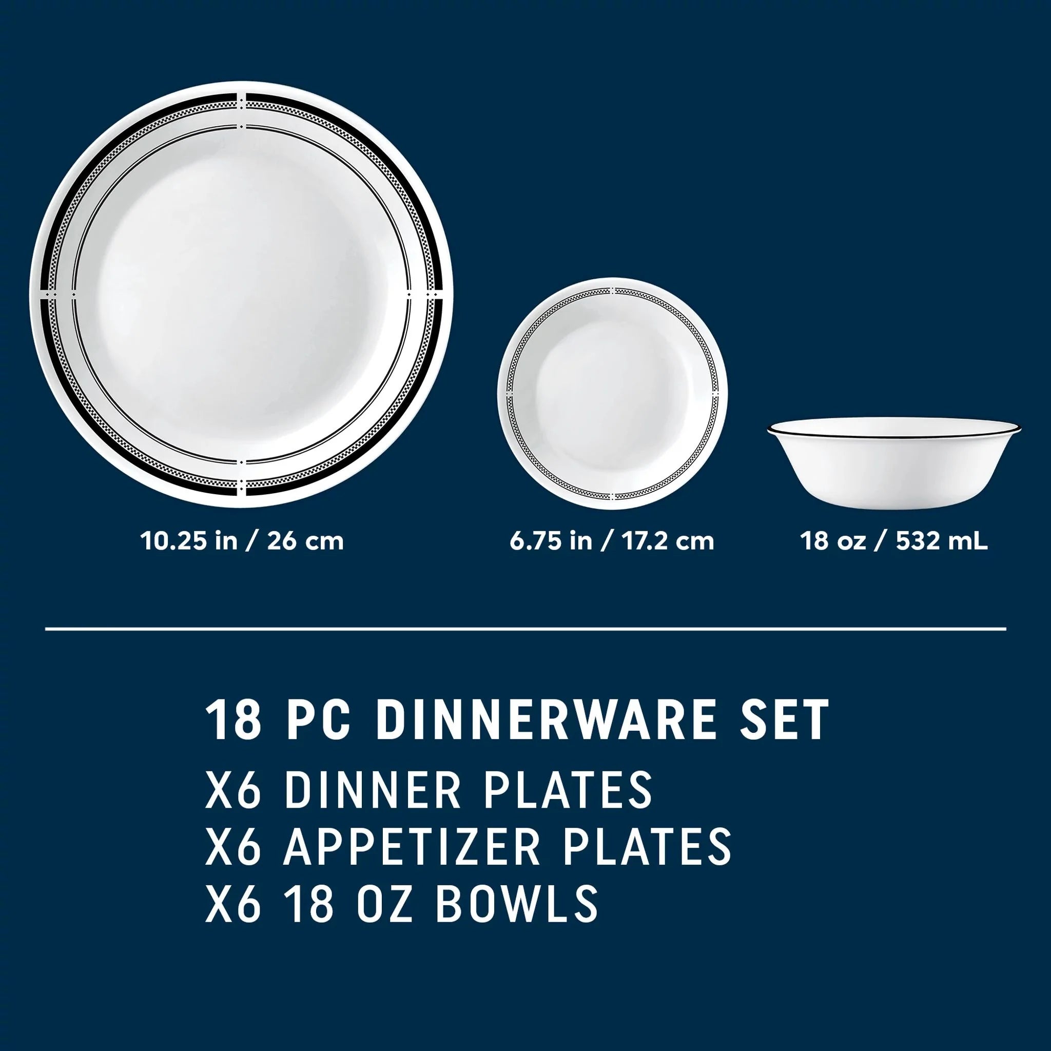 Corelle Modern Dinnerware Corelle? Brasserie 18-piece Dinnerware Set, Service for 6 - Image 2