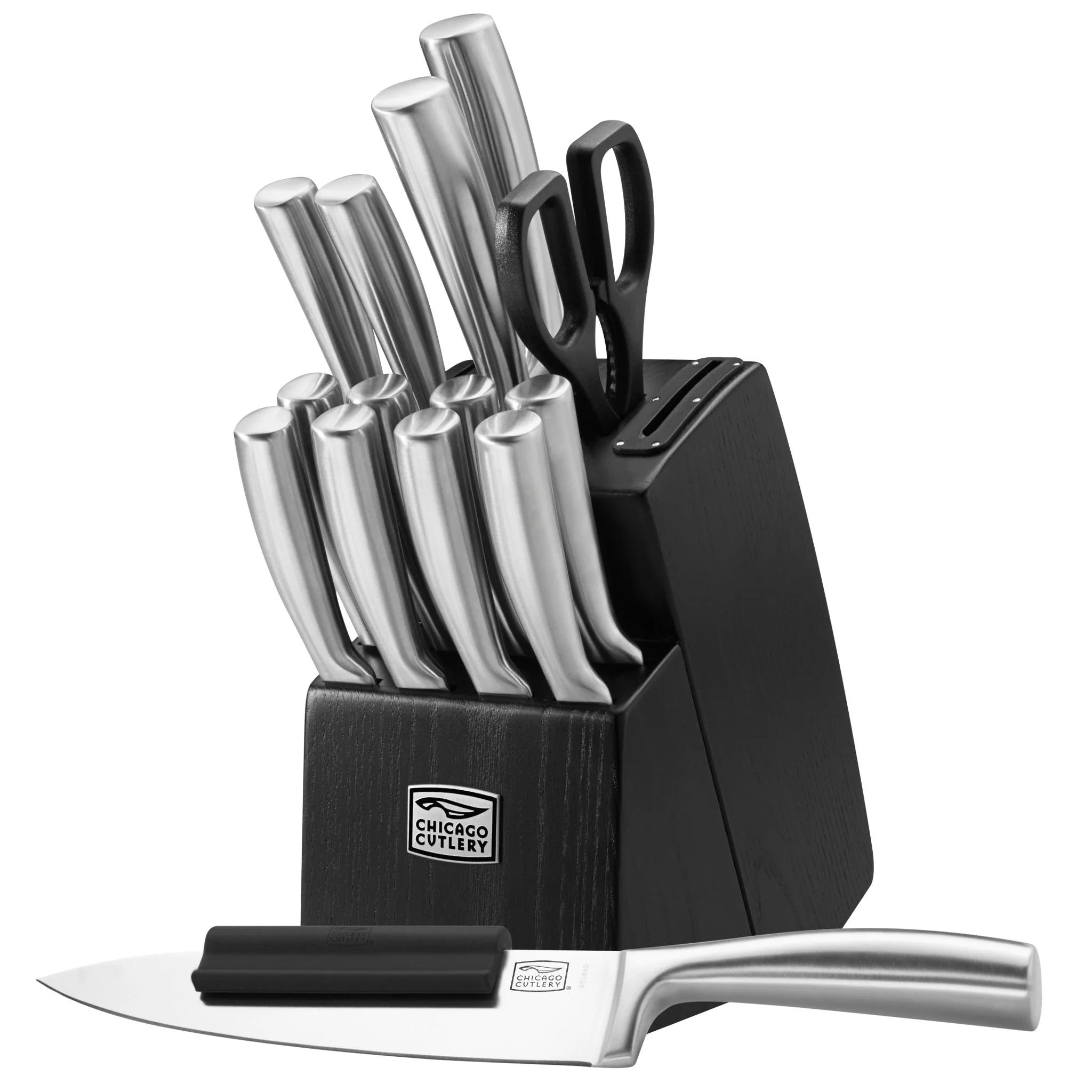 Corelle Modern Dinnerware Chicago Cutlery? Malden? 16-piece Stainless Steel Block Set