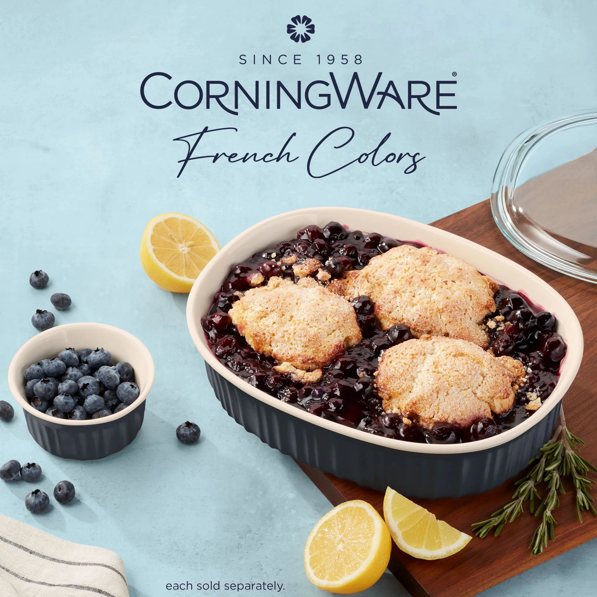 Corelle Modern Dinnerware CorningWare? French Colors 2.5-quart Oval Baking Dish, Navy - Image 3