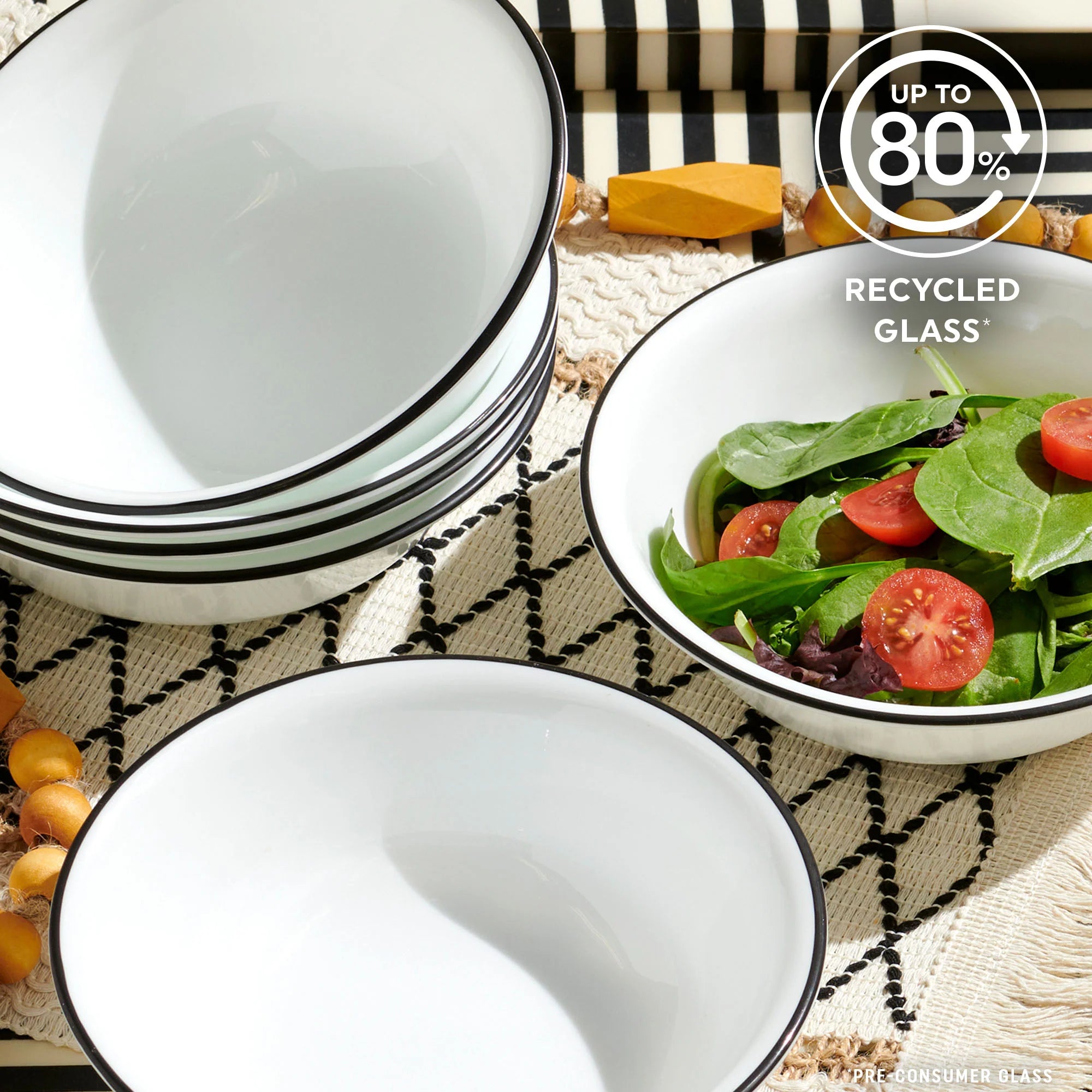 Corelle Modern Dinnerware Corelle? Delicate Grid 18-piece Dinnerware Set, Service for 6 - Image 9