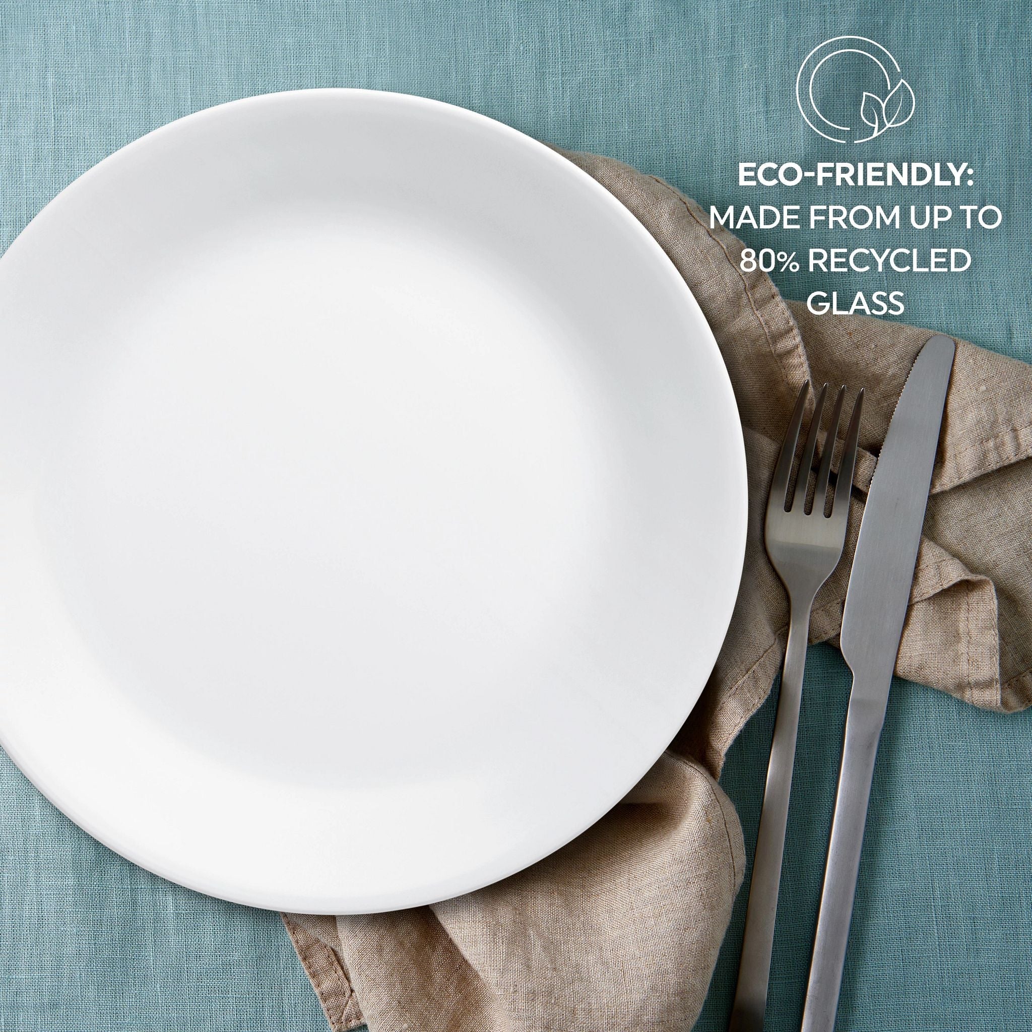 Corelle Modern Dinnerware Corelle? Winter Frost White 16-piece Mugless Dinnerware Set, Service for 4 - Image 3