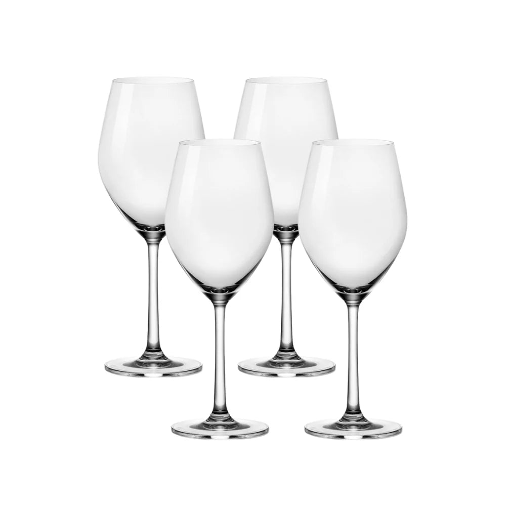 Corelle Modern Dinnerware Ocean Glass Sondria White Wine Glasses (4-pieces), 14-ounce, Dishwasher Safe
