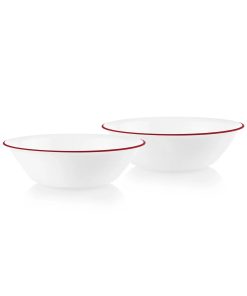 Corelle Modern Dinnerware Corelle? Radiant Red Banded 1-quart Serving Bowls, 2-pack