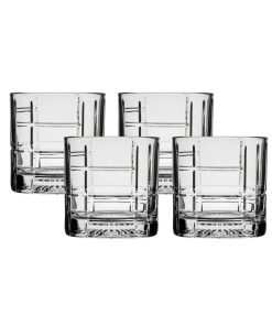Corelle Modern Dinnerware Ocean Glass Traze FTR Rocks Glasses (4-Pieces), 12-ounce, Dishwasher Safe