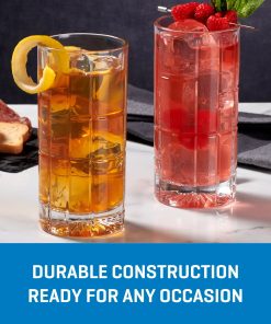 Alternative view of Corelle Modern Dinnerware Ocean Glass Traze FTR Highball Glasses (4-Pieces), 12-ounce, Dishwasher Safe