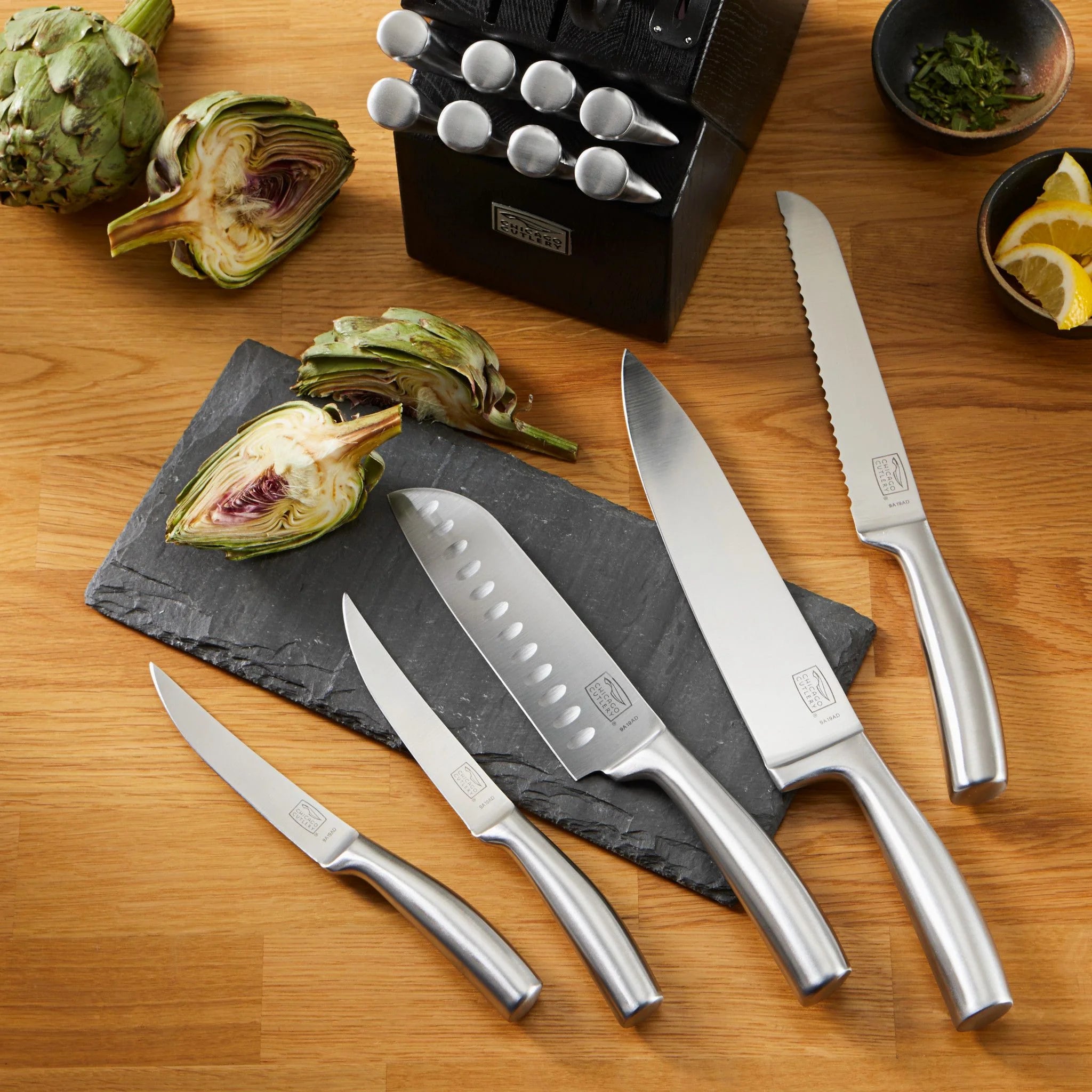 Corelle Modern Dinnerware Chicago Cutlery? Malden? 16-piece Stainless Steel Block Set - Image 5
