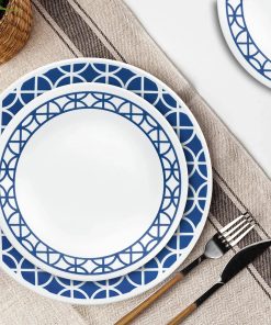 Alternative view of Corelle Modern Dinnerware Corelle? Cobalt Circles 12-piece Mugless Dinnerware Set, Service of 4