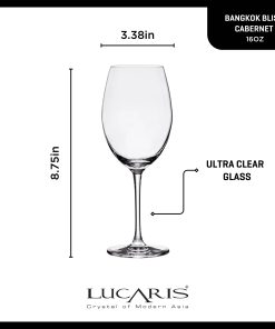 Alternative view of Corelle Modern Dinnerware Lucaris Bangkok Bliss Cabernet Glasses (4-Pieces), 16-ounce, Dishwasher Safe, Lead-free Crystalline
