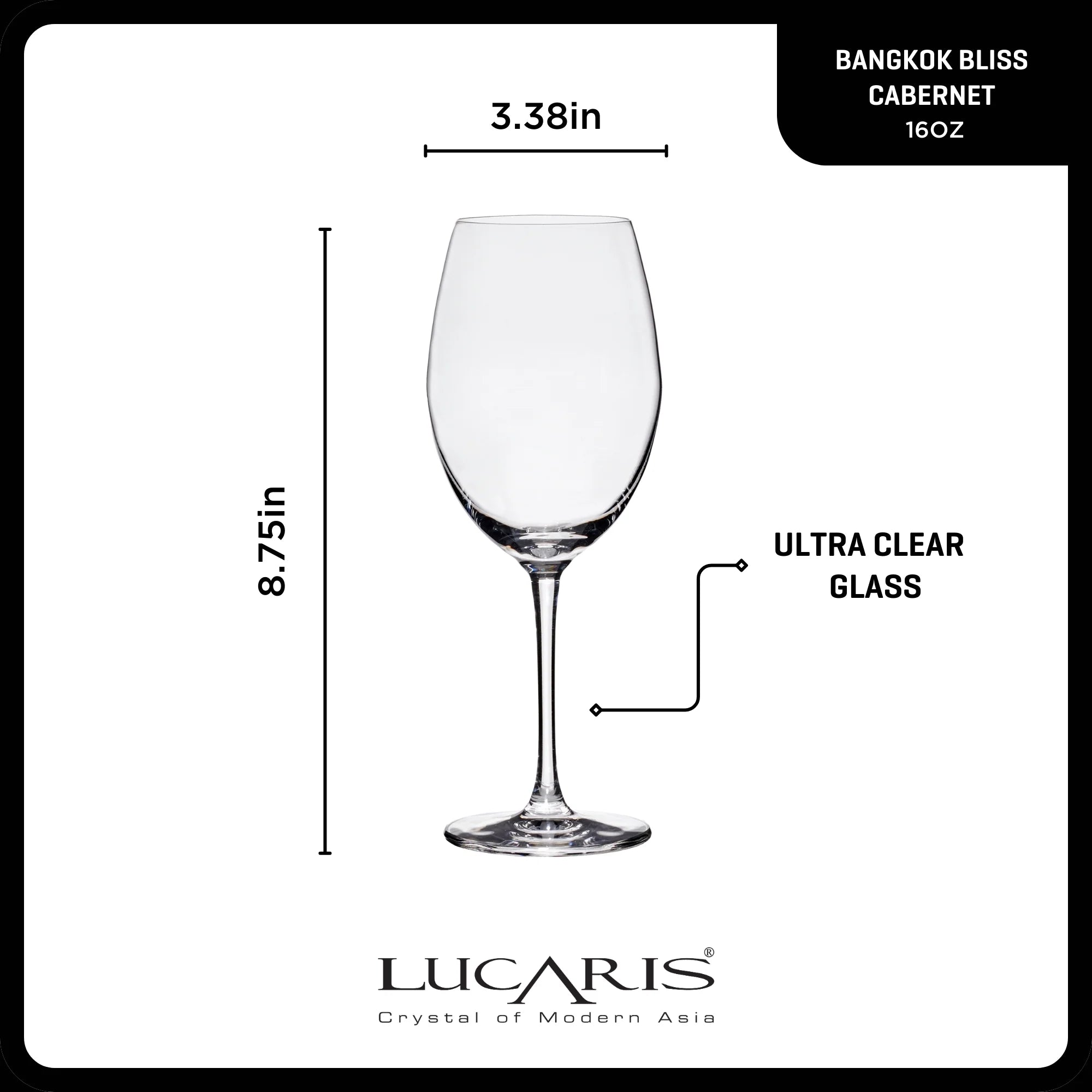 Corelle Modern Dinnerware Lucaris Bangkok Bliss Cabernet Glasses (4-Pieces), 16-ounce, Dishwasher Safe, Lead-free Crystalline - Image 2