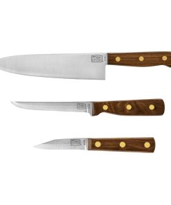 Corelle Modern Dinnerware Chicago Cutlery? Walnut Tradition? 3-piece Knife Set