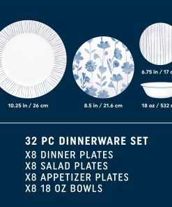 Alternative view of Corelle Modern Dinnerware Corelle? Botanical Stripes 32-piece Dinnerware Set, Service for 8