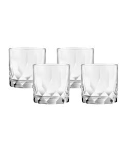 Corelle Modern Dinnerware Ocean Glass Cienna Rocks Glasses (4-Pieces), 12-ounce, dishwasher Safe