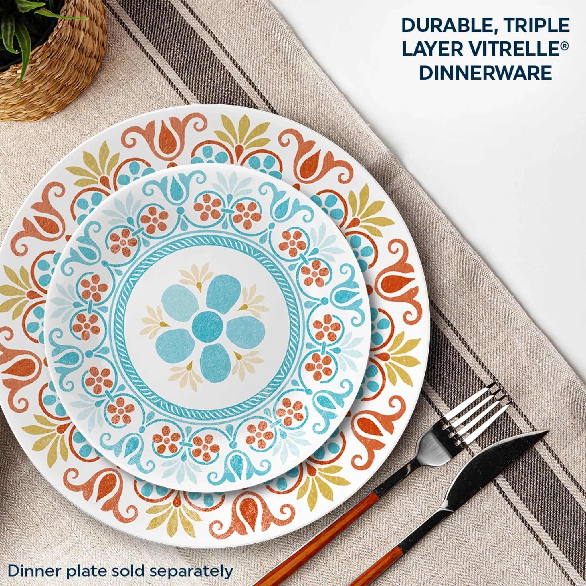 Corelle Modern Dinnerware Corelle? Global Collection Terracotta Dreams 6.75 Appetizer Plate - Image 3