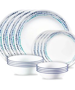 Corelle Modern Dinnerware Corelle? Ocean Blues 16-piece Mugless Dinnerware Set, Service of 4