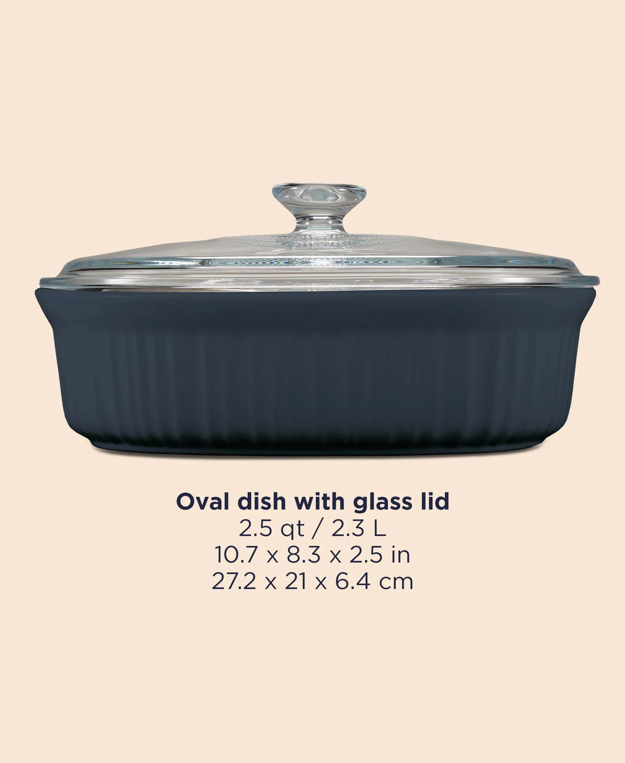 Corelle Modern Dinnerware CorningWare? French Colors 2.5-quart Oval Baking Dish, Navy - Image 5