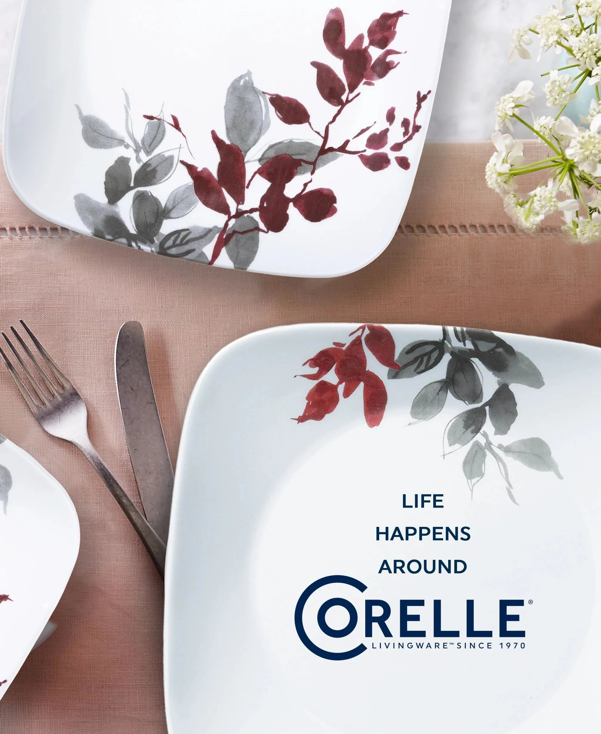 Corelle Modern Dinnerware Corelle? Kyoto Leaves 16-piece Dinnerware Set, Service for 4 - Image 3