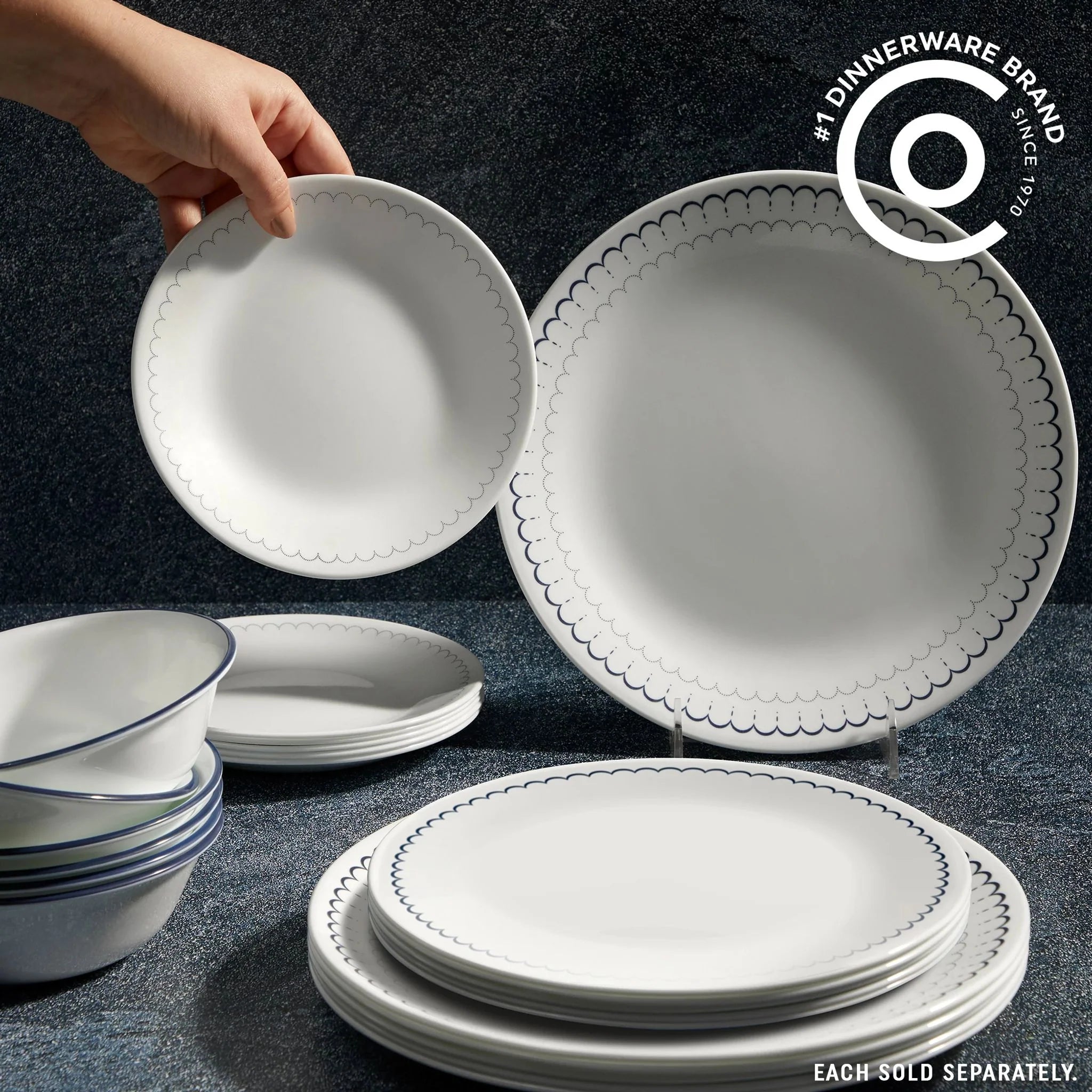 Corelle Modern Dinnerware Corelle? Caspian Lace 8.5 Lunch Plate, 6 pack - Image 4