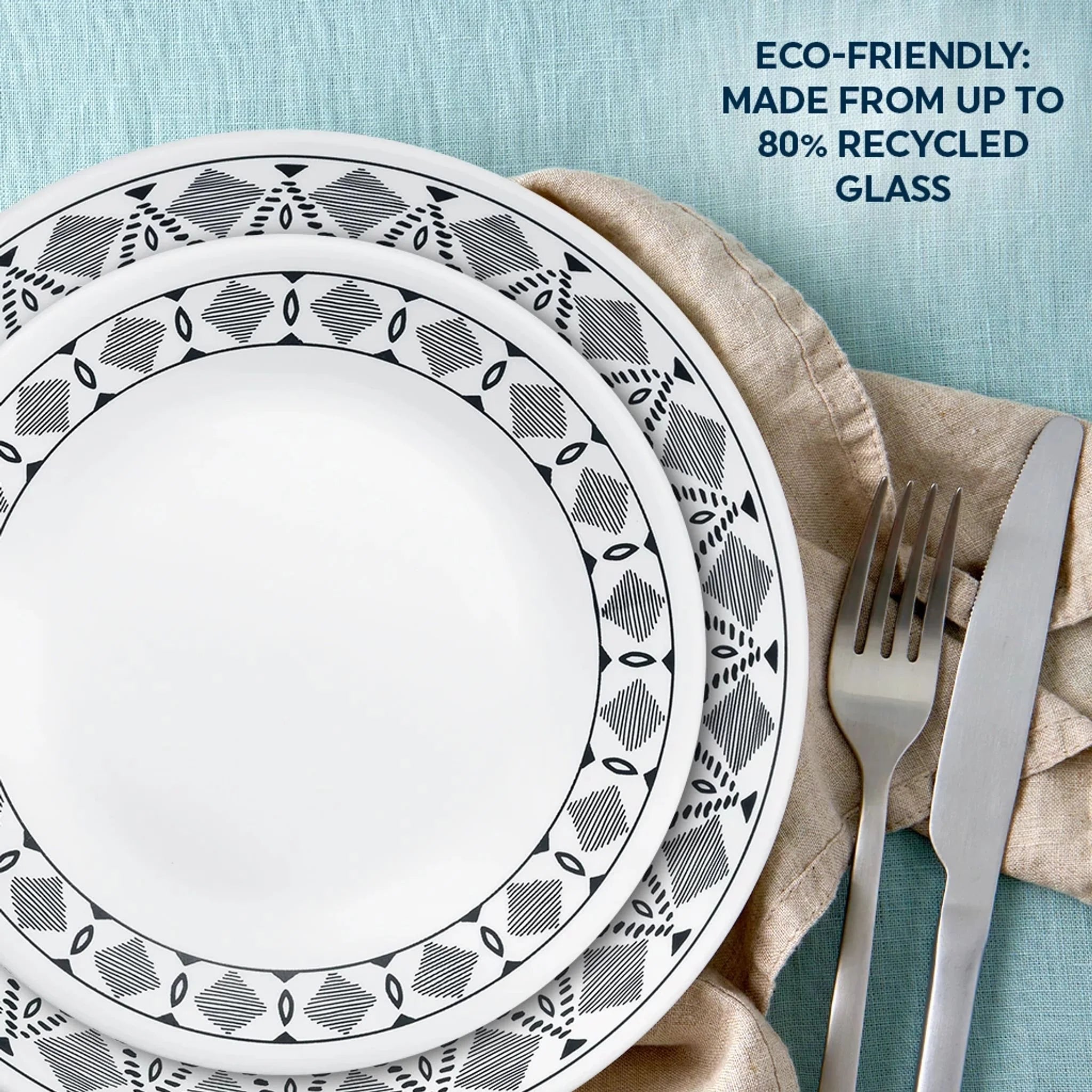 Corelle Modern Dinnerware Corelle? Cusco 16-piece Mugless Dinnerware Set, Service for 4 - Image 4