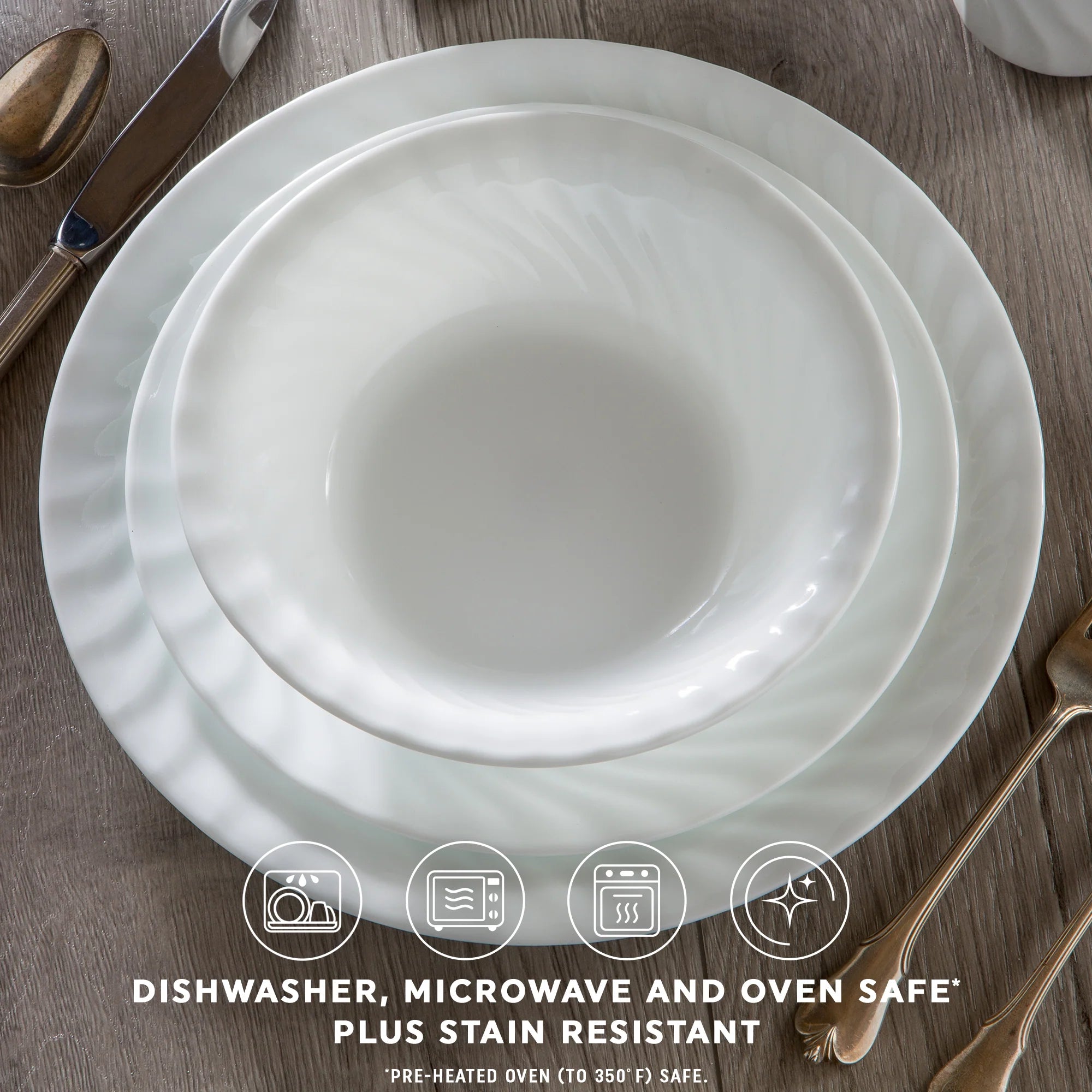 Corelle Modern Dinnerware Corelle? Enhancements 10.25 Glass Dinner Plate - Image 4