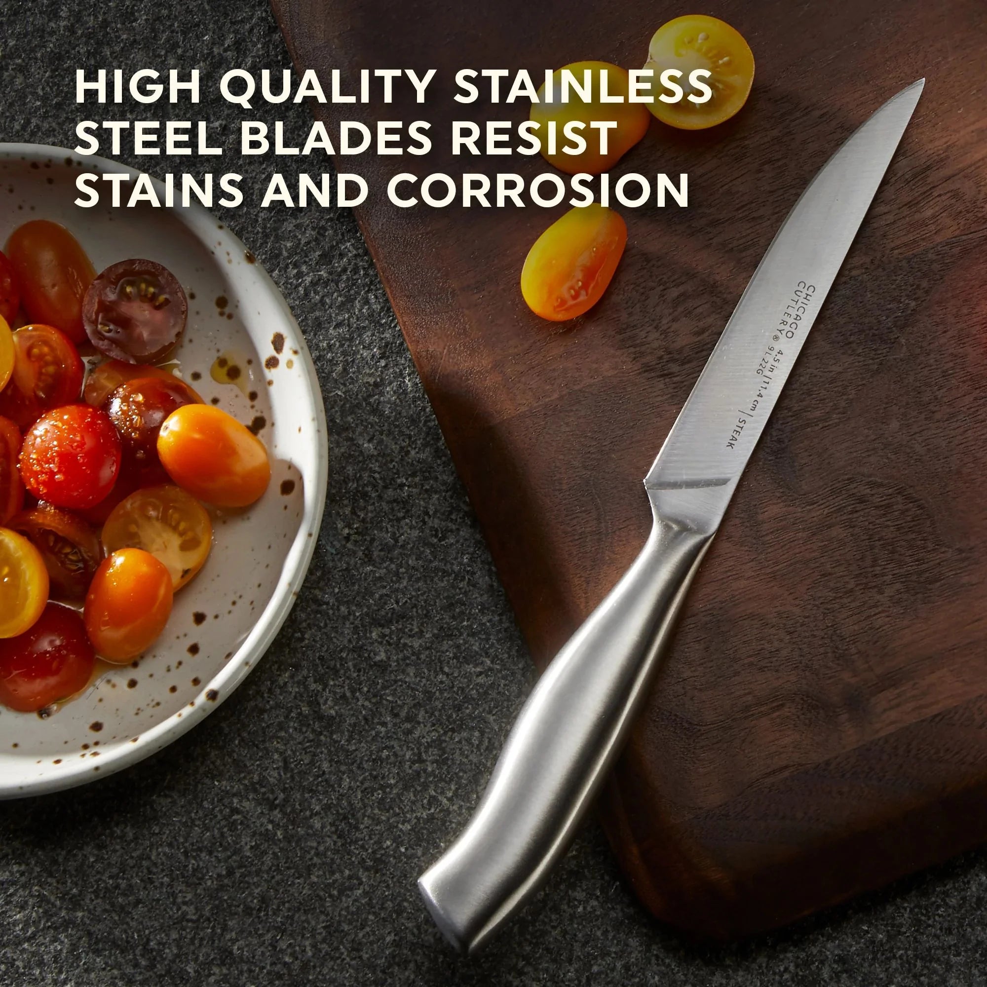 Corelle Modern Dinnerware Chicago Cutlery? Insignia Steel? 4-piece Steak Knife Set - Image 4