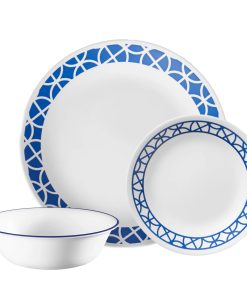 Corelle Modern Dinnerware Corelle? Cobalt Circles 12-piece Mugless Dinnerware Set, Service of 4