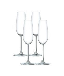 Corelle Modern Dinnerware Ocean Glass Matera Champagne Flutes (4-Pieces), 7-ounce, dishwasher safe