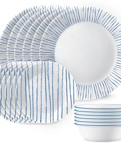 Corelle Modern Dinnerware Corelle? Nautical Stripes 18-piece Dinnerware Set, Service for 6