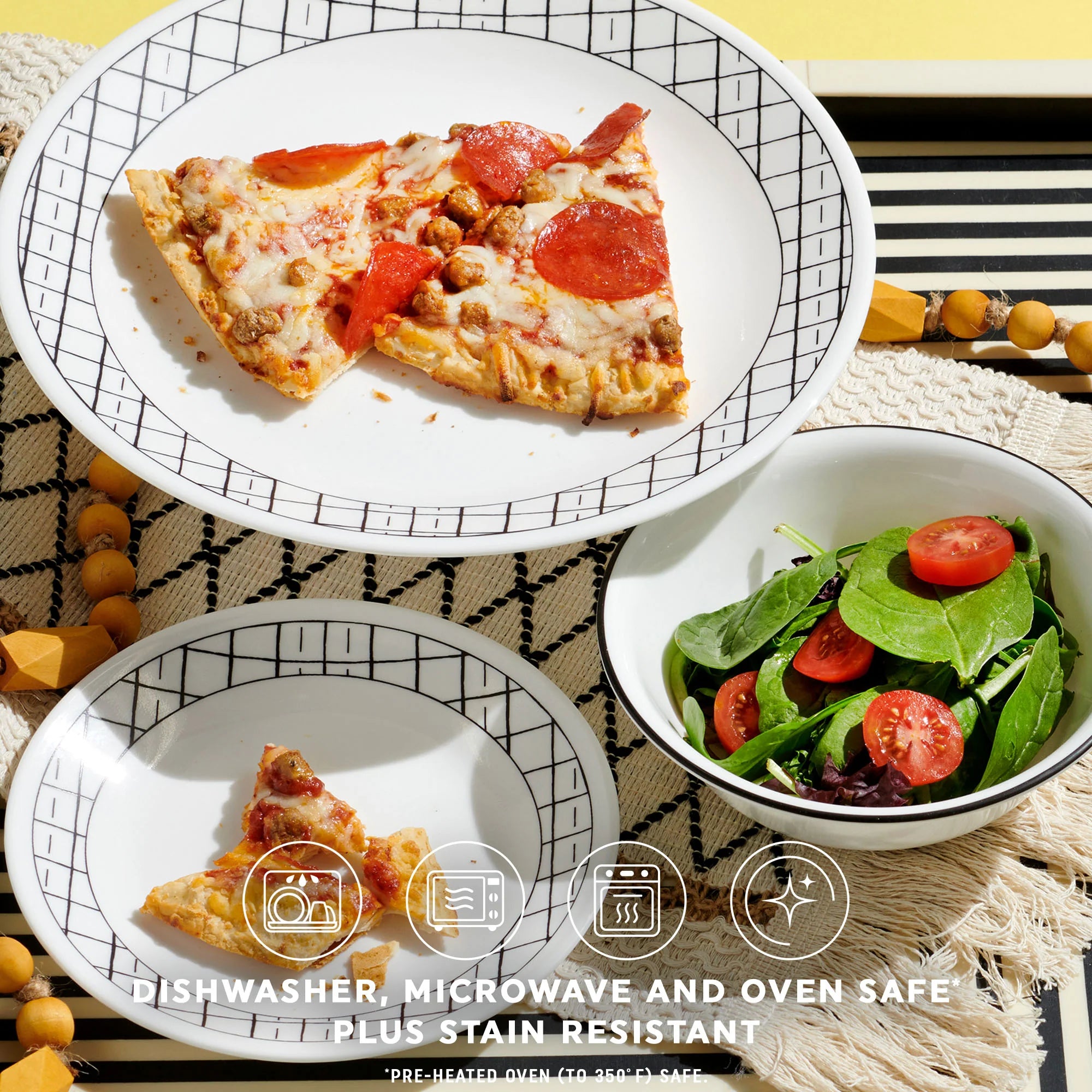 Corelle Modern Dinnerware Corelle? Delicate Grid 18-piece Dinnerware Set, Service for 6 - Image 7