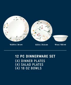 Alternative view of Corelle Modern Dinnerware Corelle? Wildflower Scatter 12-piece Dinnerware Set, Service for 4