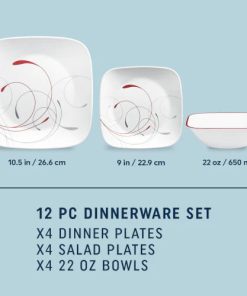 Alternative view of Corelle Modern Dinnerware Corelle? Square Splendor 12-piece Dinnerware Set, Service for 4