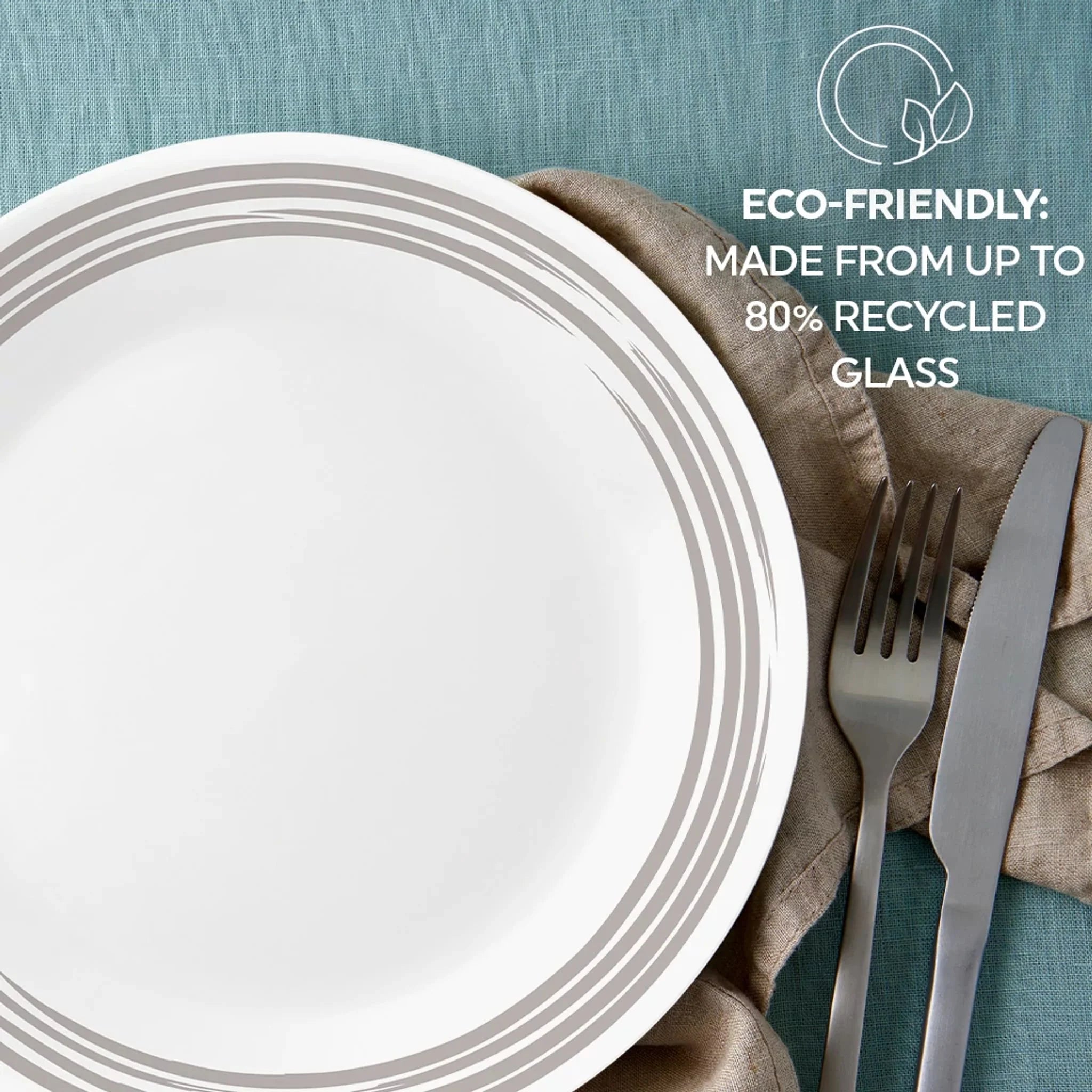 Corelle Modern Dinnerware Corelle? Brushed Silver 16-piece Dinnerware Set, Service for 4 - Image 8