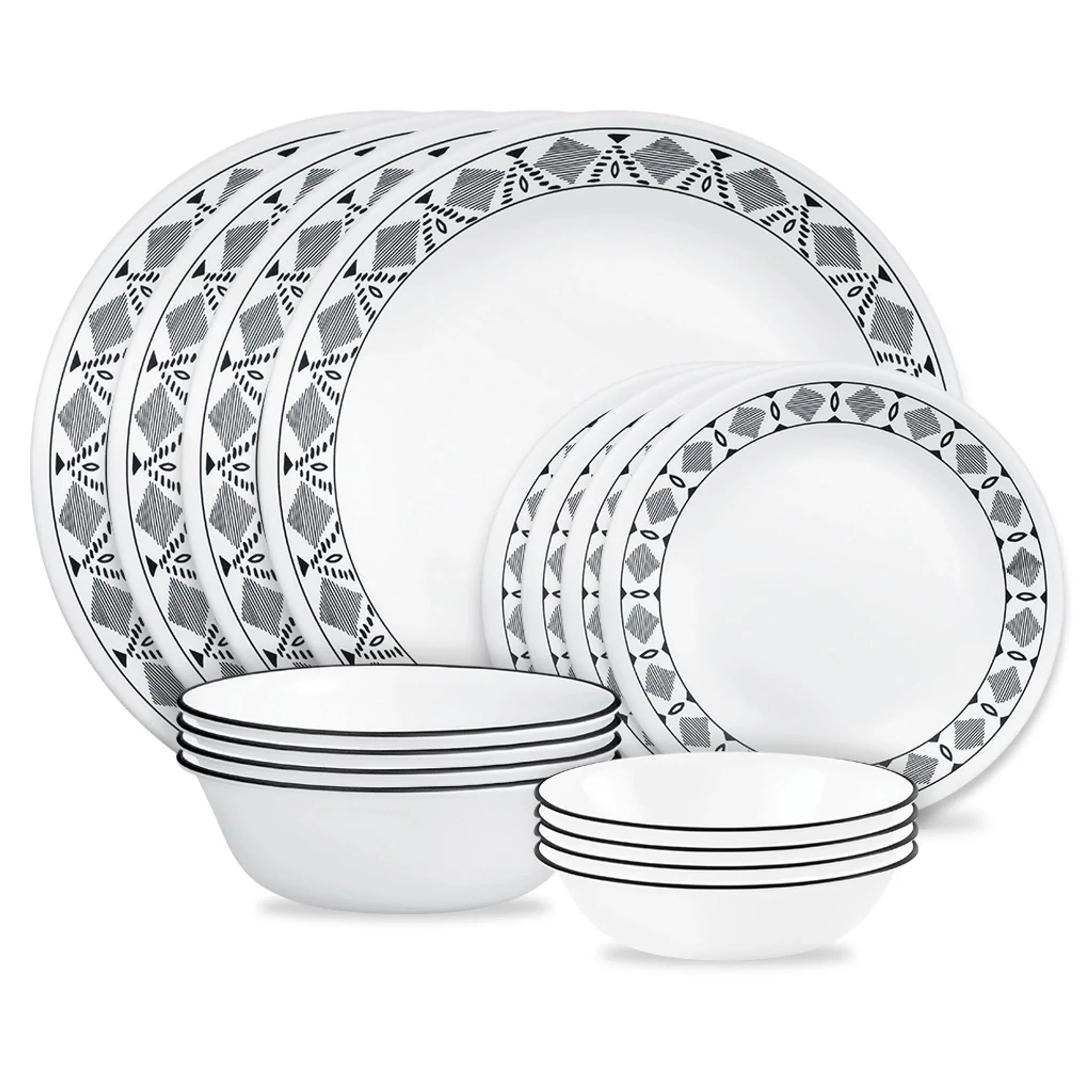 Corelle Modern Dinnerware Corelle? Cusco 16-piece Mugless Dinnerware Set, Service for 4